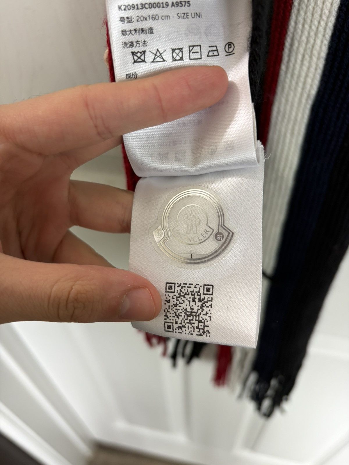 Moncler Moncler Tricolor strip Scarf Size ONE SIZE - 3 Thumbnail