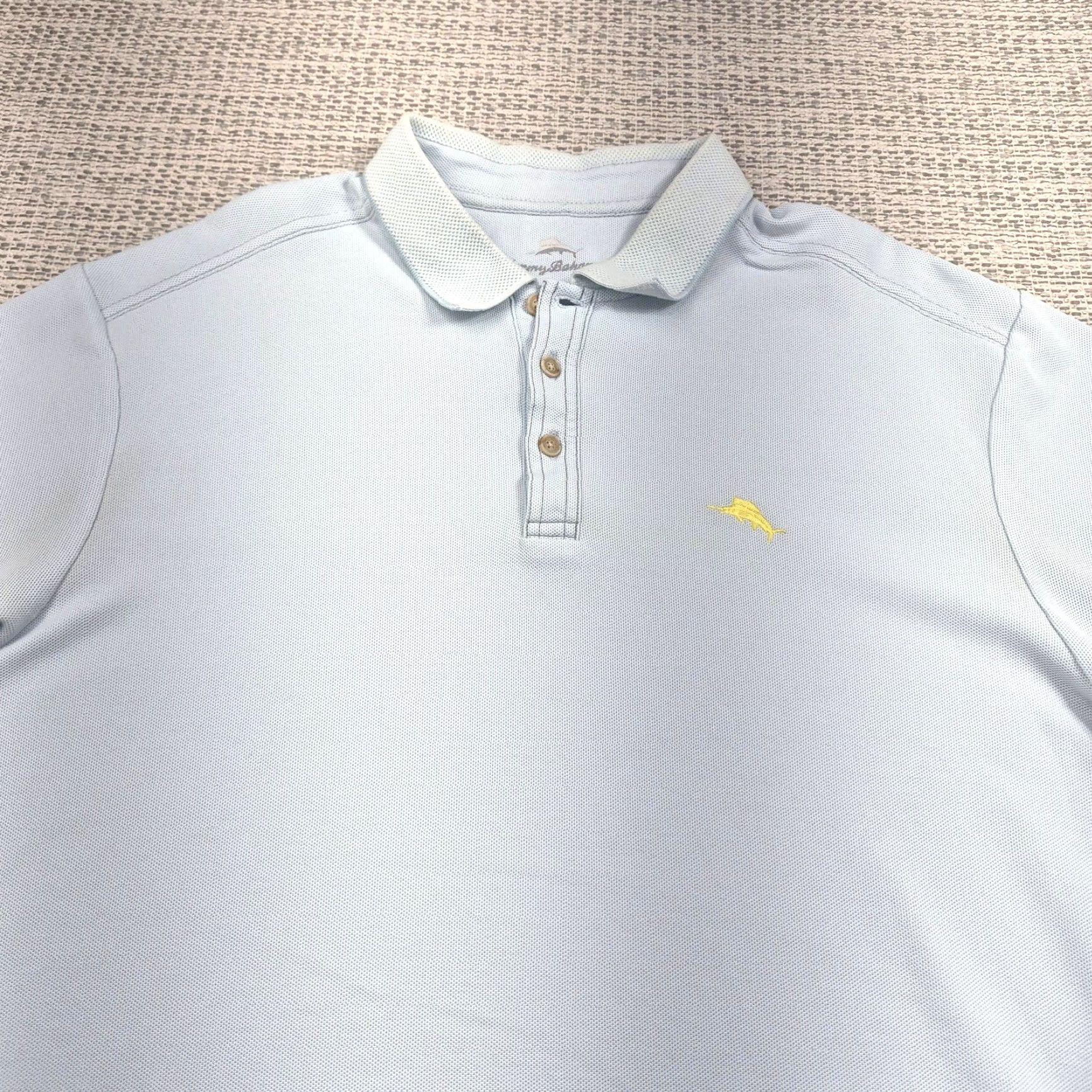 Tommy Bahama Tommy Bahama Relax Polo Shirt Mens XL Blue Solid Pique Knit Short Sleeve Golf Polo Shirt Relaxed Beach Classic Logo Mens XL Blue Size US XL / EU 56 / 4 - 4 Thumbnail