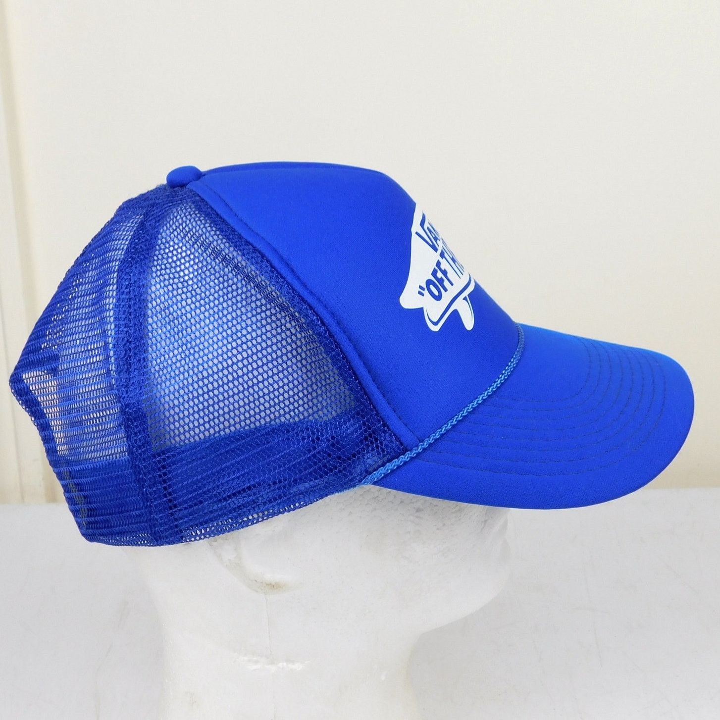 Vans Vintage Vans Trucker Hat Blue White Logo Y2K Adjustable Size ONE SIZE - 5 Thumbnail