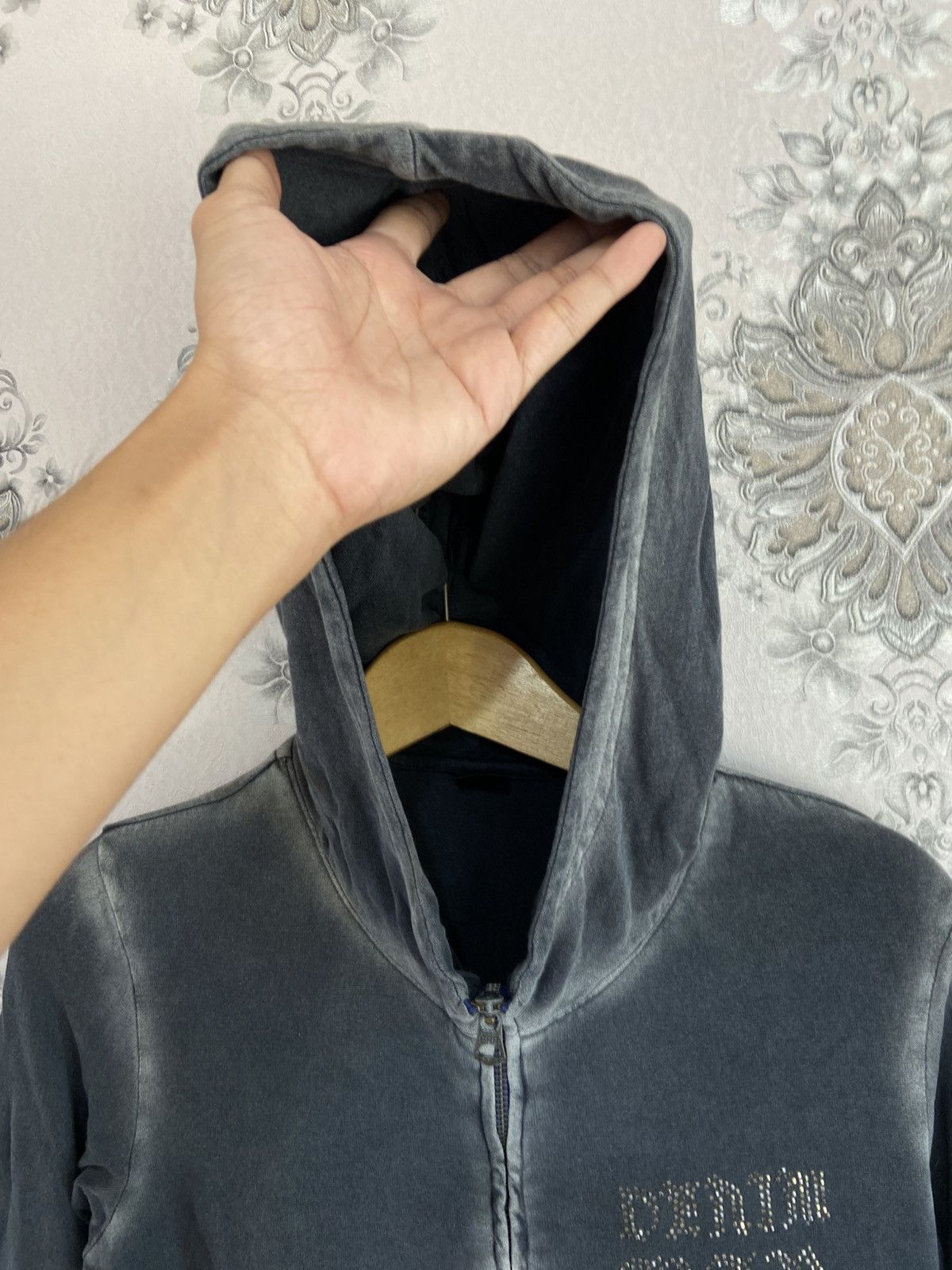 Le Grande Bleu (L.G.B.) Denim Bar By Bebe Hoodie Faded Style🥶 Size US L / EU 52-54 / 3 - 5 Thumbnail