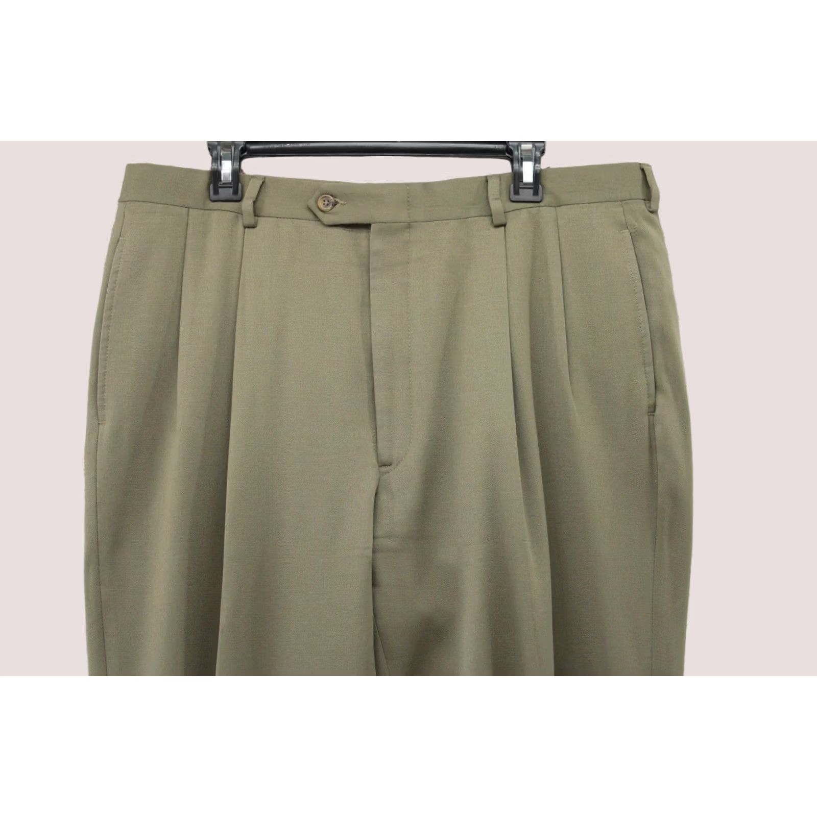 Tommy Hilfiger VTG Tommy Hilfiger Pants Mens 38X30 Green Pleated Front Lined Dress Pants Preppy 90s Office Size US 38 / EU 54 - 1 Thumbnail