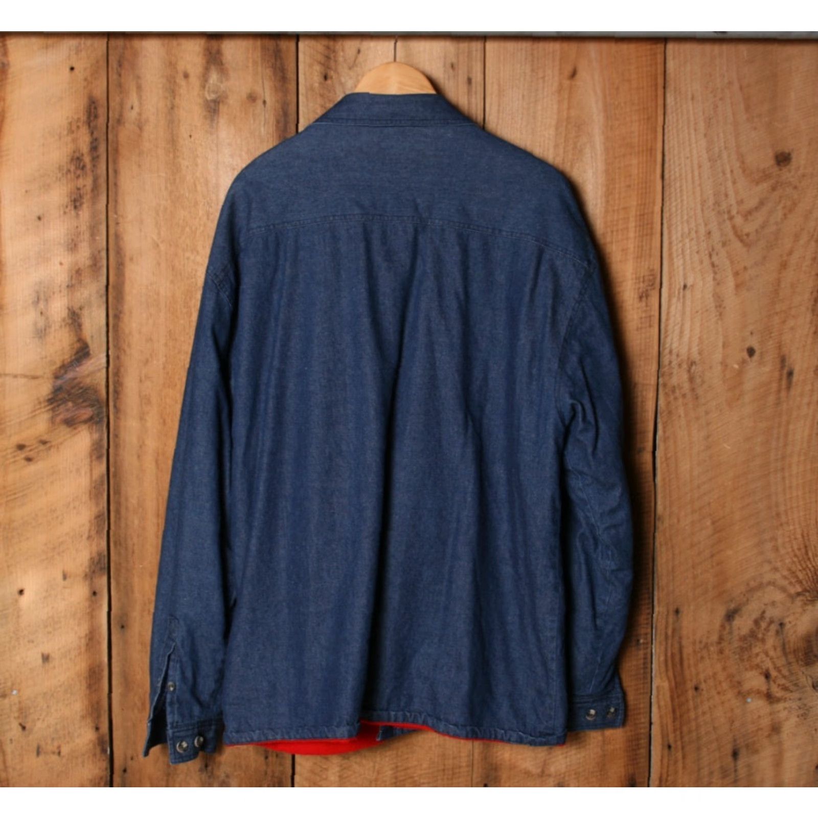 Denime VINTAGE O'KIEF Button-Up Shirt Jacket Blue Chambray Denim Fleece Lined Sz L Mens Size US L / EU 52-54 / 3 - 6 Thumbnail
