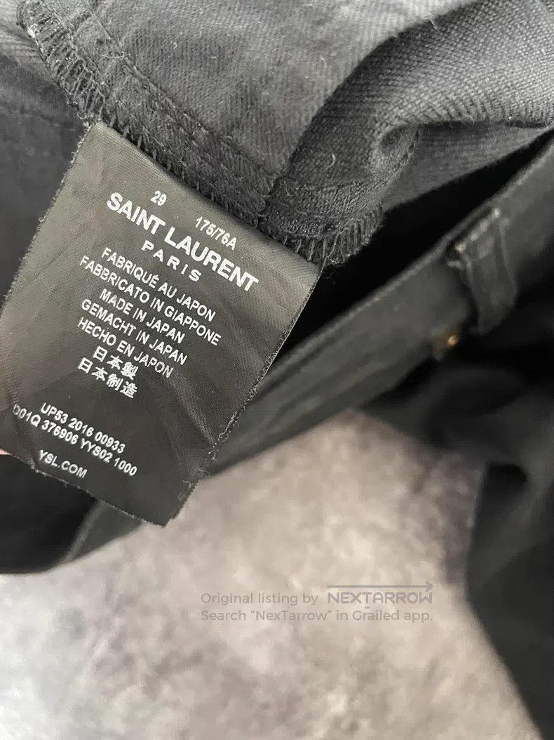 Saint Laurent Paris Saint Laurent Paris Distressed Black Faded Frayed Denim Je Size US 29 - 7 Thumbnail