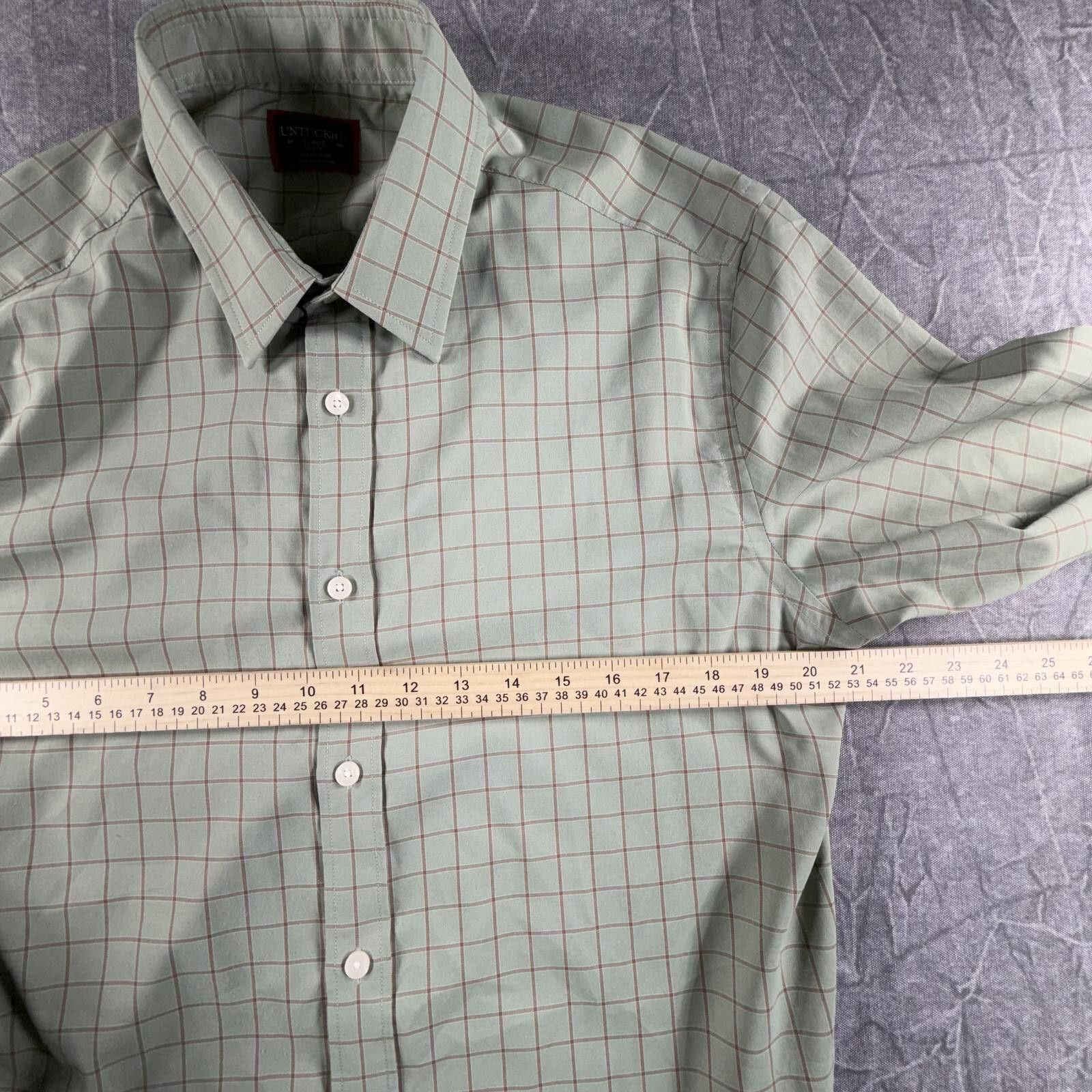 UNTUCKit Untuckit Shirt Men's L Green Slim Fit Stripe Size US L / EU 52-54 / 3 - 4 Thumbnail