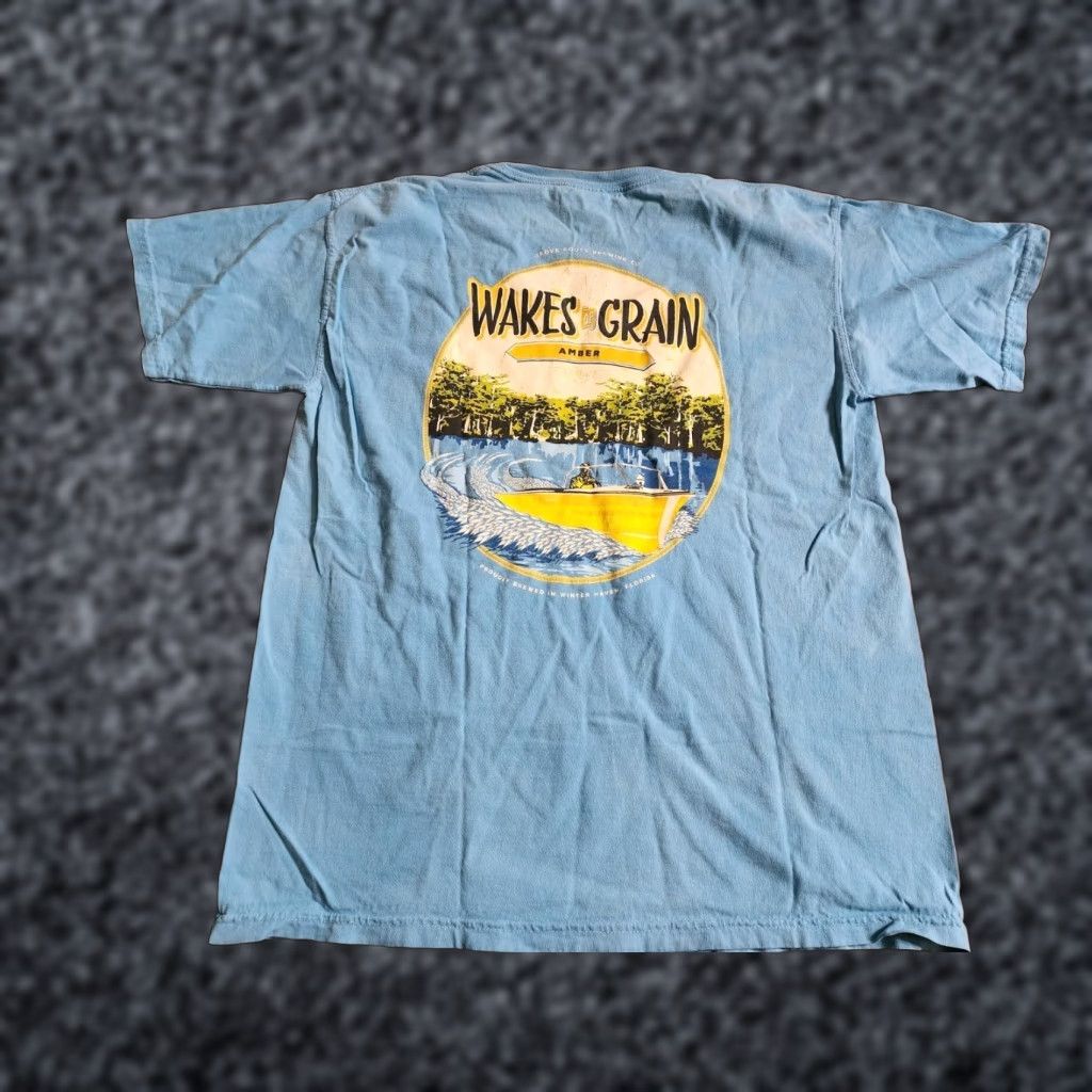 Roots Grove Roots Brewing Co T Shirt Mens L Winter Haven FL Waves Of Grain Double-Sided Blue Cotton Crew Neck Short Sleeve Shirts Beer/Brewery Mens Size US L / EU 52-54 / 3 - 1 Thumbnail