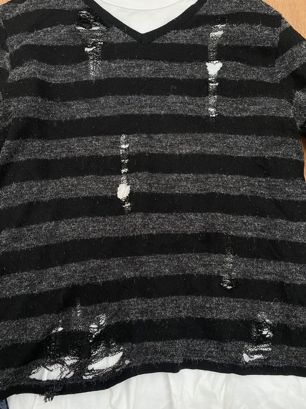 If Six Was Nine × Japanese Brand × Le Grande Bleu (L.G.B.) Commontage Mohair distressed knit Size US L / EU 52-54 / 3 - 3 Thumbnail