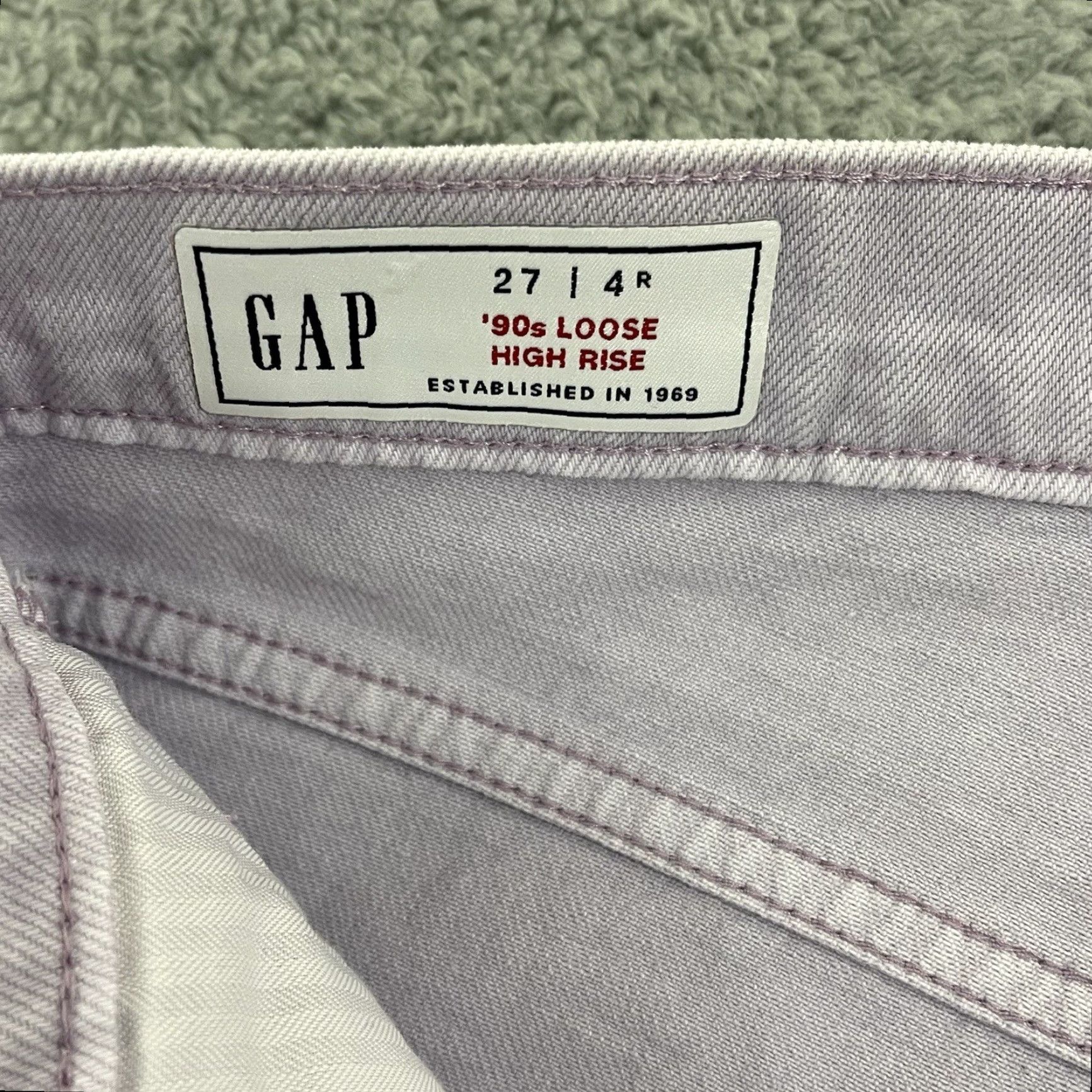Gap VINTAGE GAP Jeans Womens 27/4R Purple 90s Loose High Rise Denim Pocket Zip Boho Grunge by GAP 1969 Womens Jeans Size 27" / US 4 / IT 40 - 6 Thumbnail