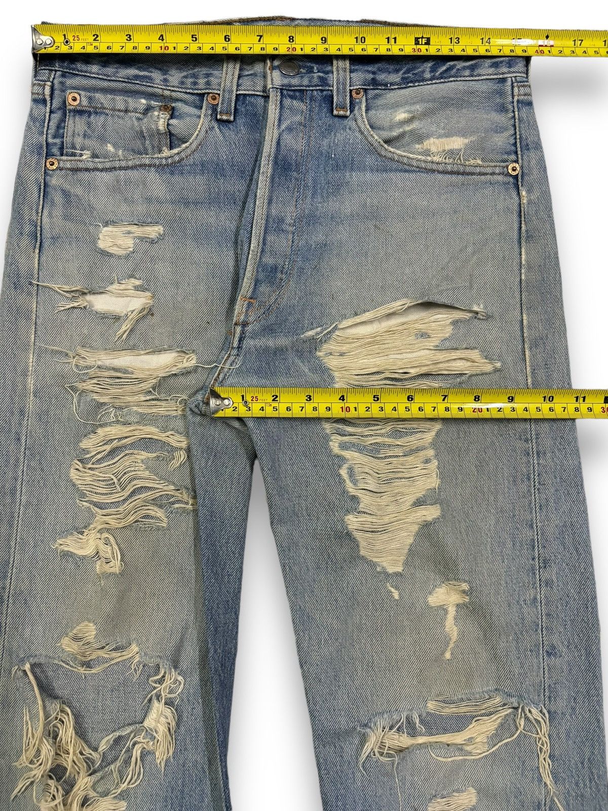 Levi's Vintage 90s Levis 501 Mud Wash Distressed Grunge Jeans Size US 30 / EU 46 - 17 Thumbnail