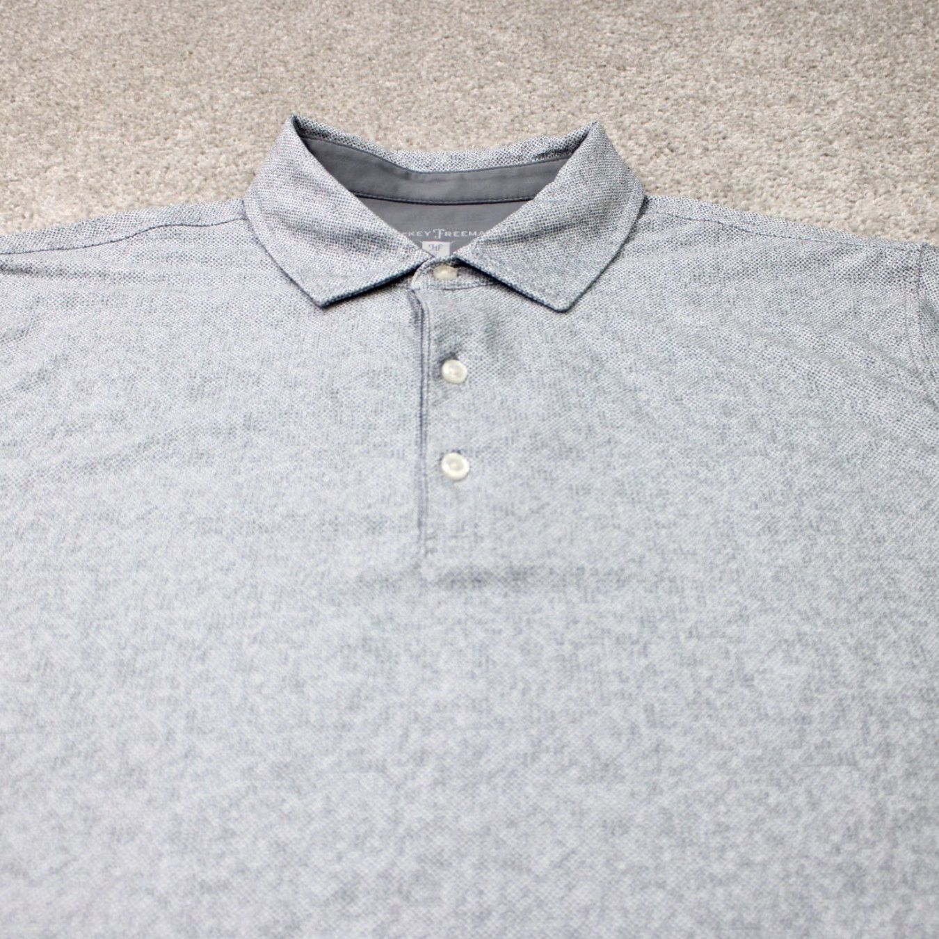 Vintage Hickey Freeman Golf Polo Shirt Mens Large Gray Geometric Short Sleeve Pullover Size US L / EU 52-54 / 3 - 4 Thumbnail