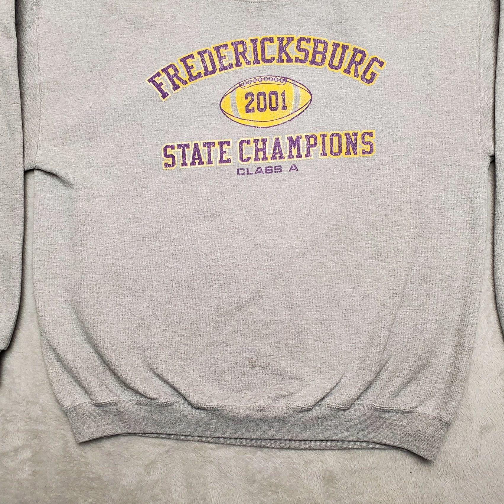 Jerzees VINTAGE Fredericksburg Football Sweatshirt Mens XL Gray 2001 Champions Jerzees Shirt Men XL Gray 90s USA Concert Outdoor Football Champions Size US XL / EU 56 / 4 - 3 Thumbnail