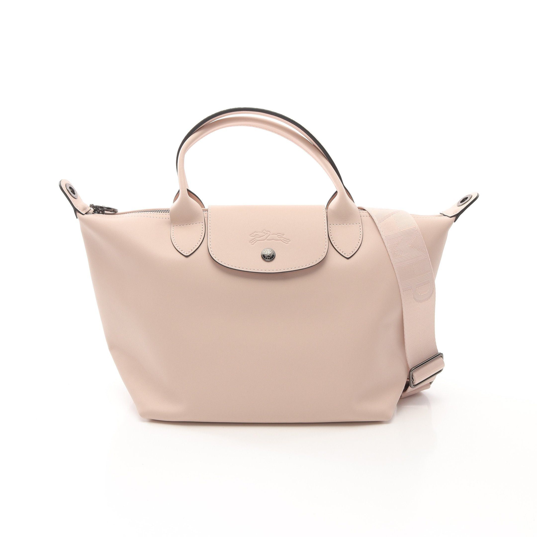 Longchamp Le Preage Extra S Top Handle Bag Handbag Nylon Leather Light Pink in Neutrals, Women's