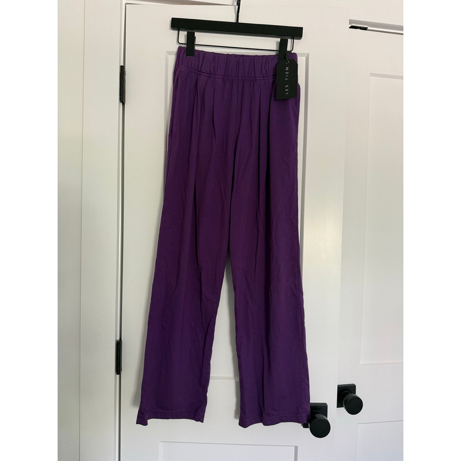 Les Tien $190 New Les Tien Purple Pleat Wide Leg Pants - XS Size 25" / US 0 / IT 36 - 1 Thumbnail