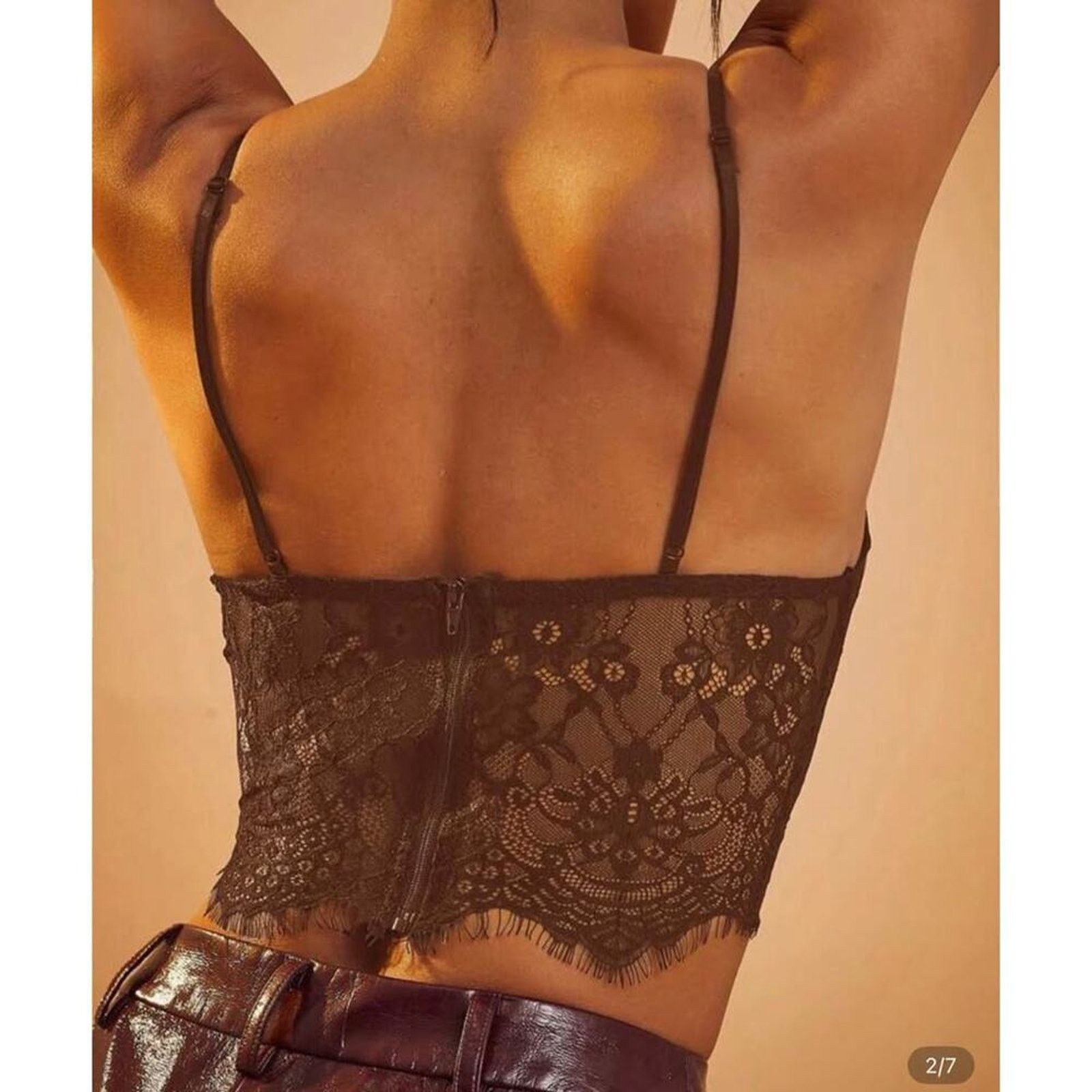 Other New PU leather brown top size S Size S / US 4 / IT 40 - 2 Thumbnail