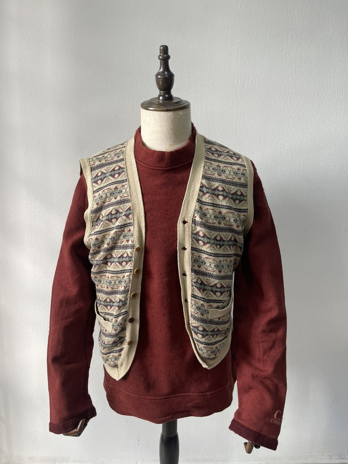 RRL Ralph Lauren Vintage RRL Fair Isle Cotton Vest C1 Size US M / EU 48-50 / 2 - 2 Thumbnail