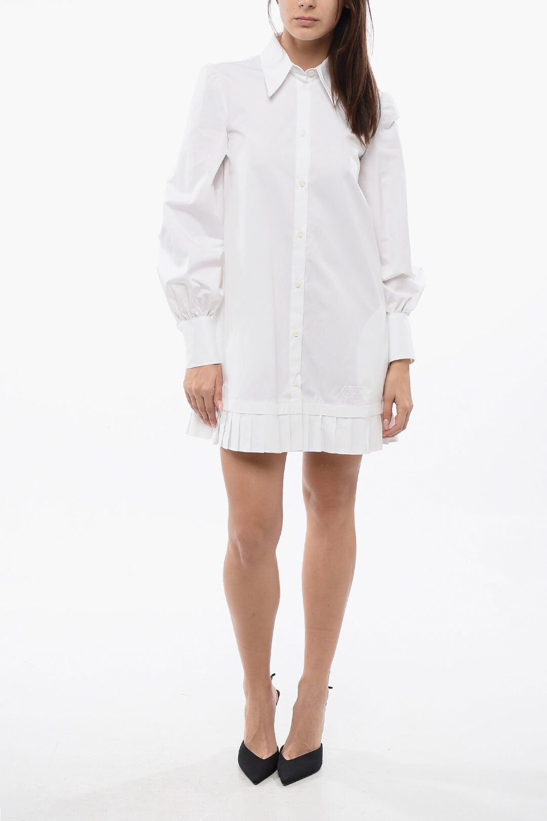Off-White og1mm1125 Popeline Shirt Dress in White Size S / US 4 / IT 40 - 1 Thumbnail