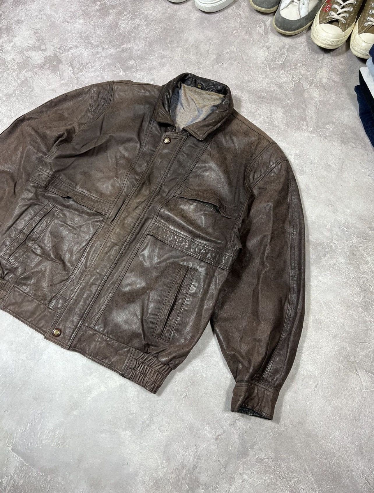 Vintage Vintage Biker Leather Y2k Bomber Jacket Size US M / EU 48-50 / 2 - 2 Thumbnail