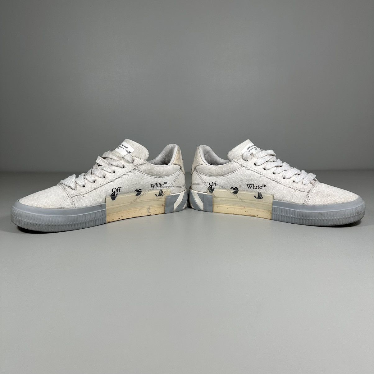 Off-White Off-White Virgil Abloh Vulc Eco White Grey Sneakers Size US 8.5 / IT 38.5 - 6 Thumbnail