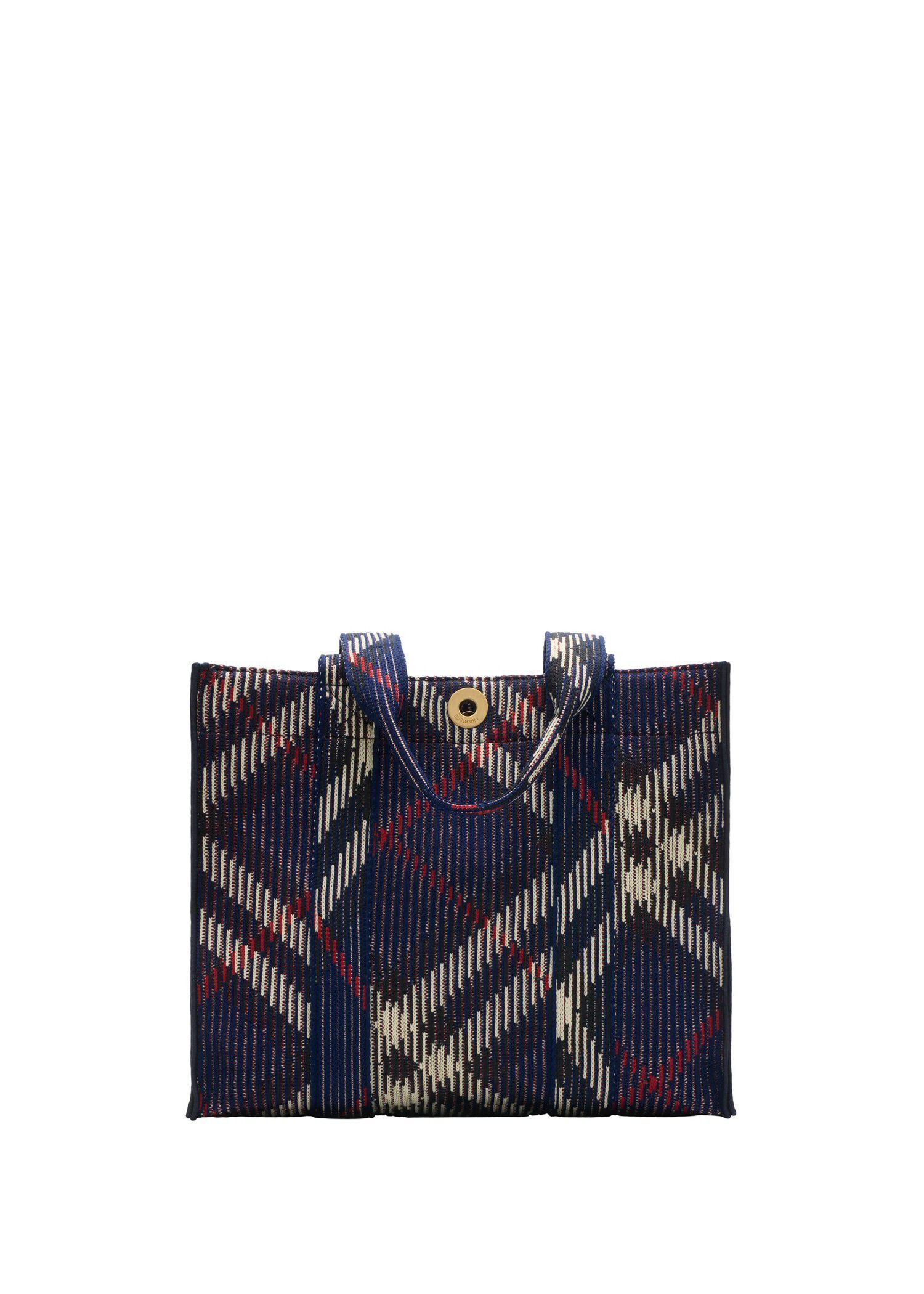 Burberry o1w1db10226 Size: OS / Small Check Knitted Tote Bag Size ONE SIZE - 1 Thumbnail