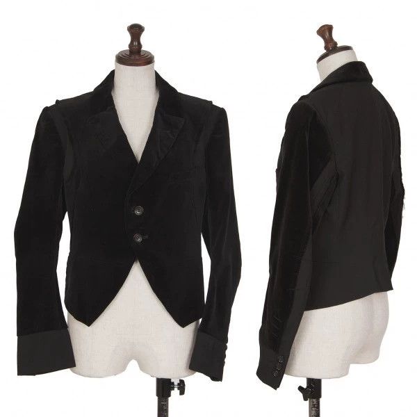 Comme Des Garcons Black Retro Velvet Design Blazer