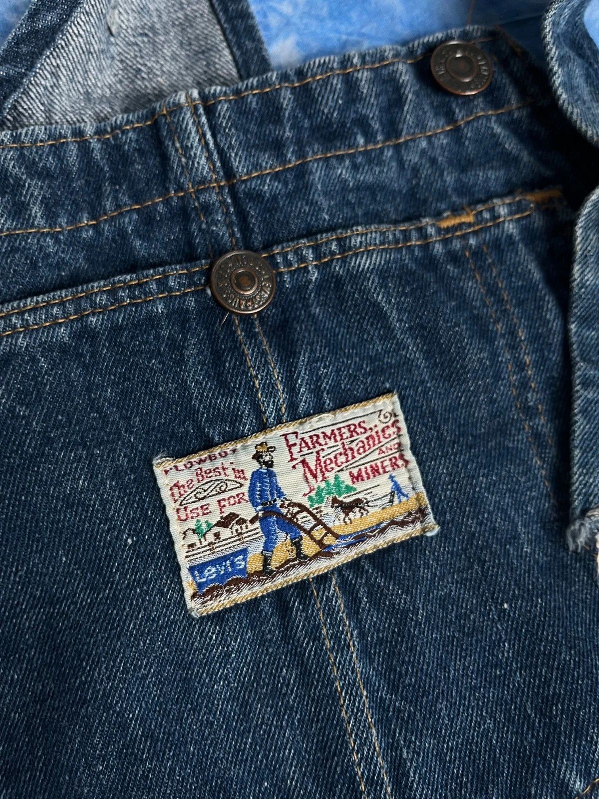 Levi's Vintage 80s Levi's Plowboy Farmers Mechanics Miners Overall Size US 27 - 4 Thumbnail