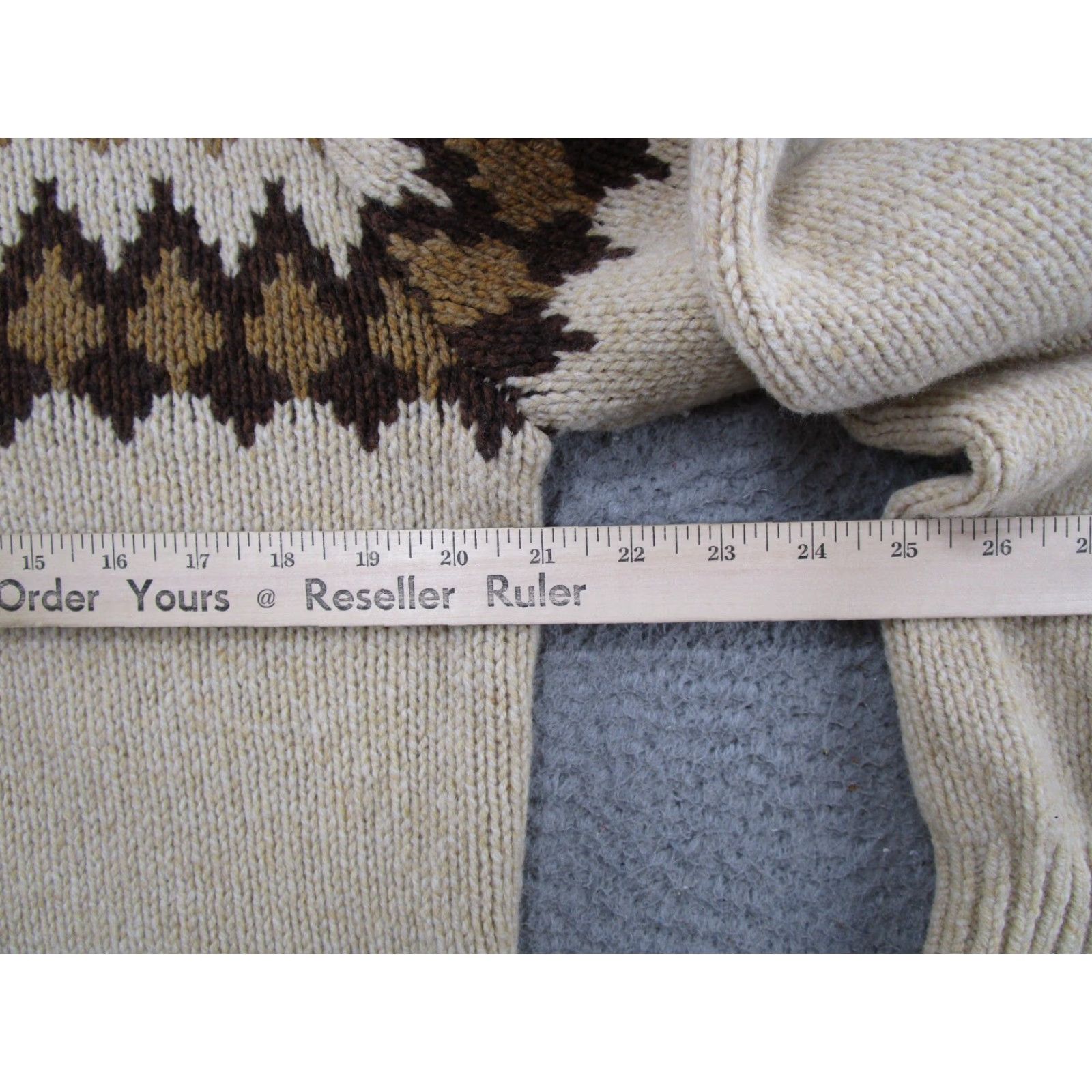 Vintage LL Bean 100% Lambswool Sweater Mens M Brown Fair Isle Henley Knit Pullover Size US M / EU 48-50 / 2 - 5 Thumbnail