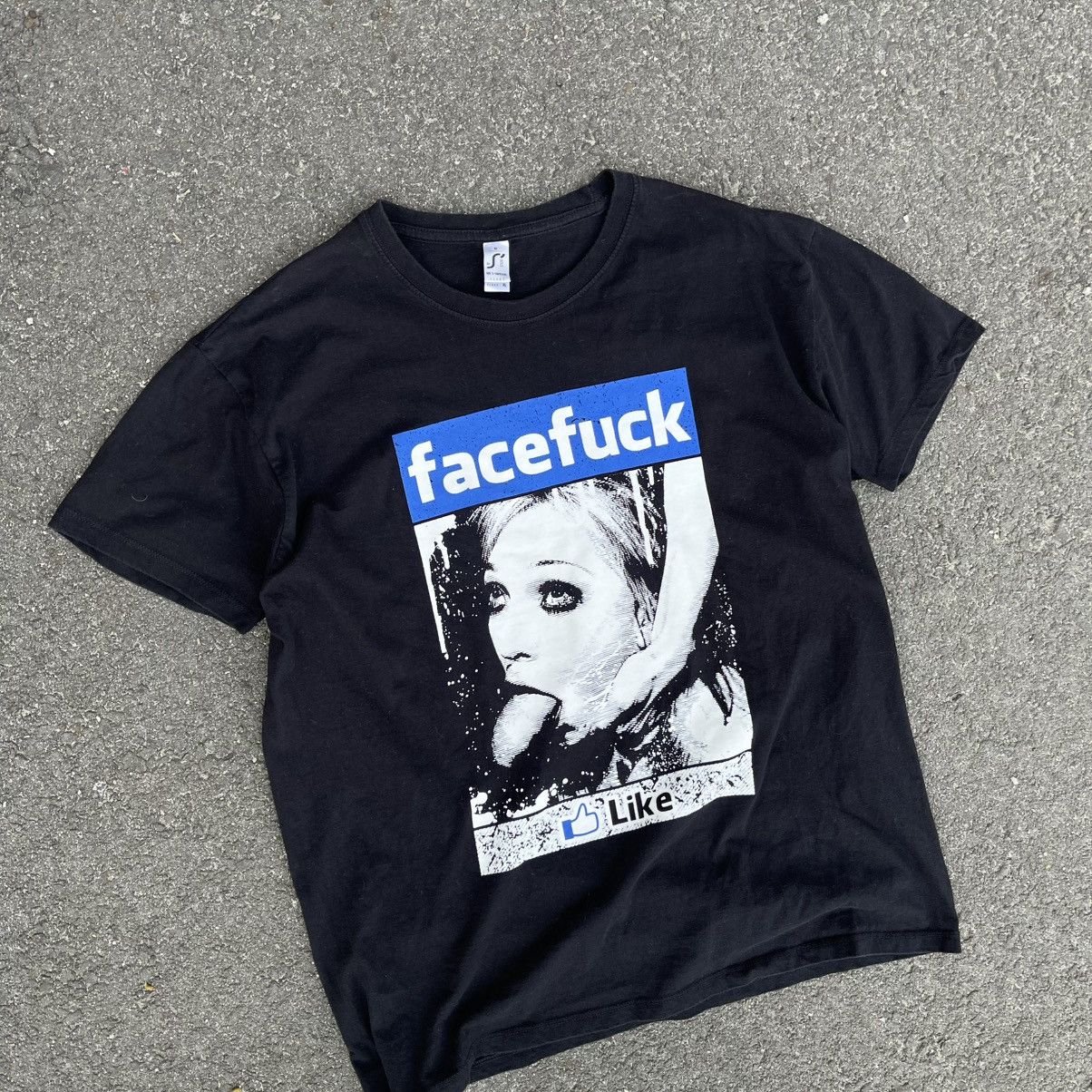 Hook-Ups × Vintage FACEFUCK HUMOR FUNNY TEE Y2K VINTAGE ADULT Size US XL / EU 56 / 4 - 4 Thumbnail