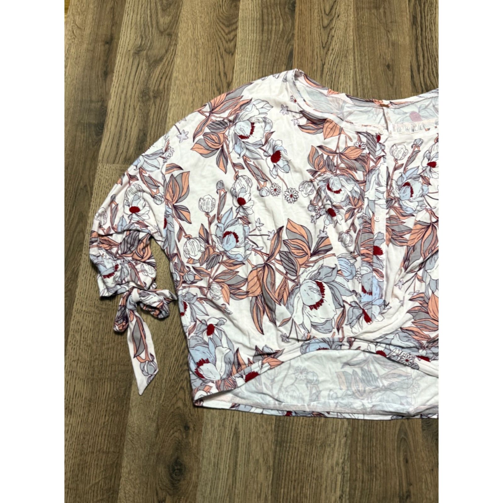 Free People Free People Shirt Womens Medium Multicolor Floral Long Sleeve Button Shirt Size M / US 6-8 / IT 42-44 - 3 Thumbnail
