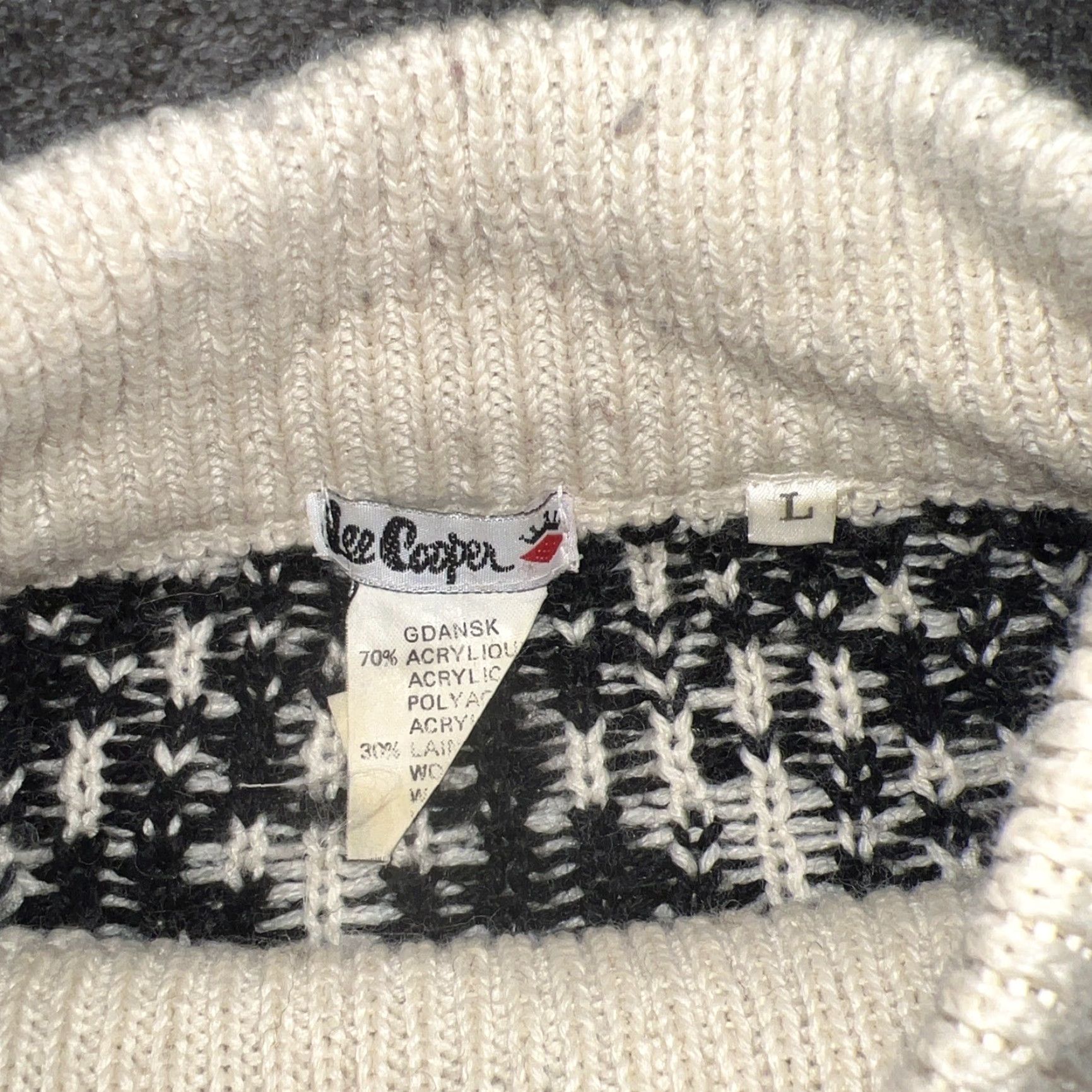 Vintage VTG Lee Cooper Black Wool Blend Sweater Mens Size L Size US L / EU 52-54 / 3 - 3 Thumbnail