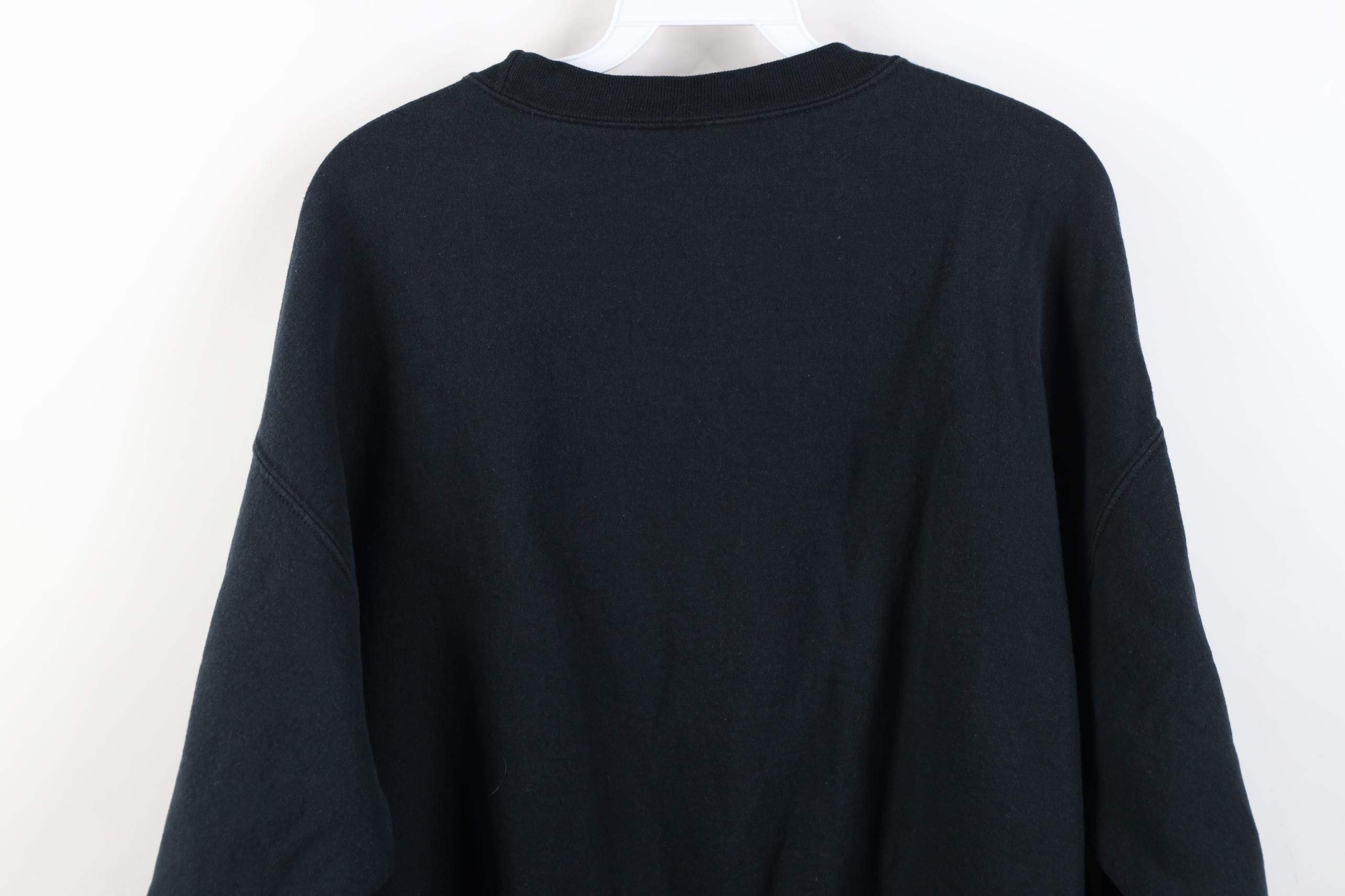 Vintage Vintage 90s Streetwear Faded Blank Crewneck Sweatshirt Black Size US L / EU 52-54 / 3 - 10 Thumbnail
