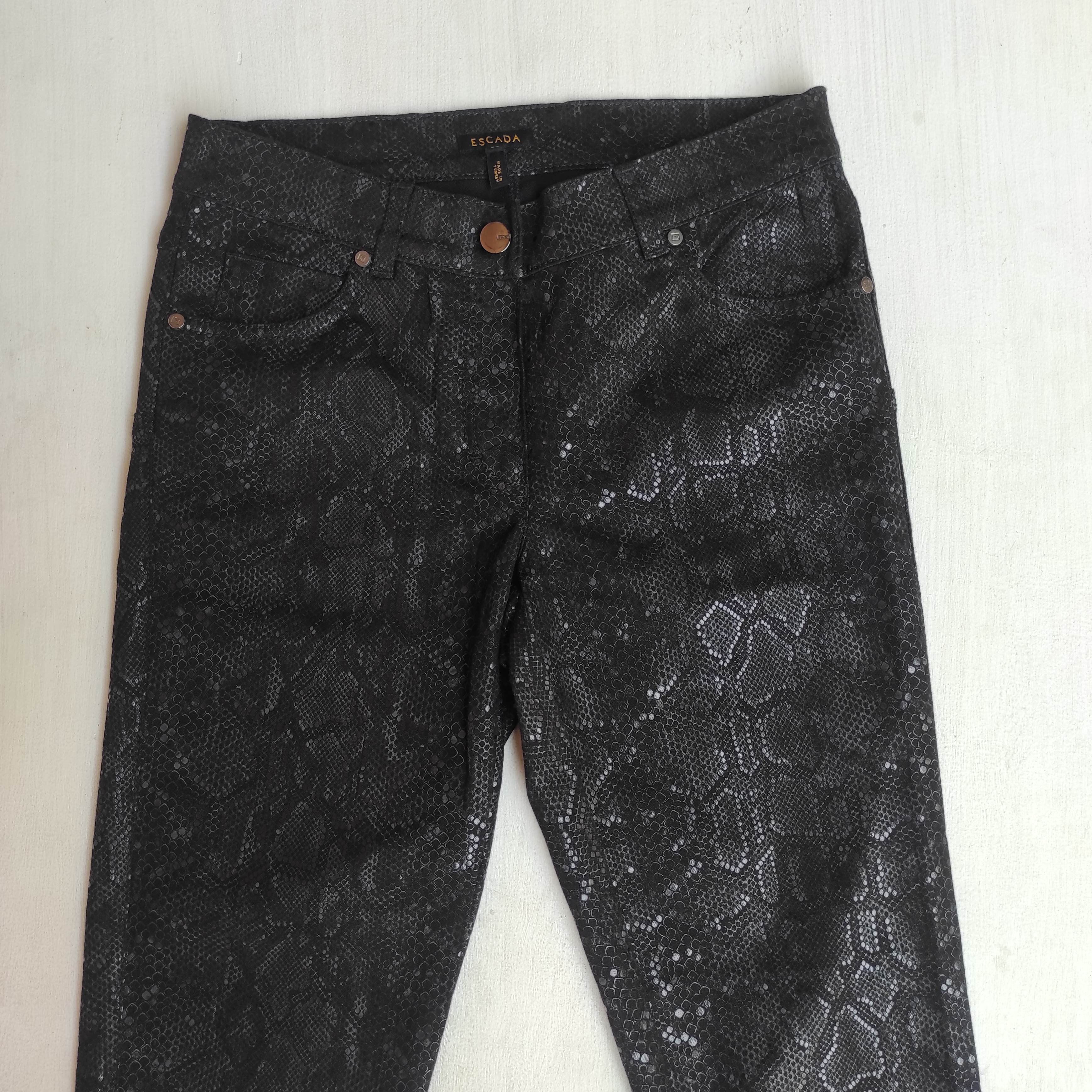 Escada Escada Python Pants Black Snake Print Sexy Designer Size 30" / US 8 / IT 44 - 2 Thumbnail