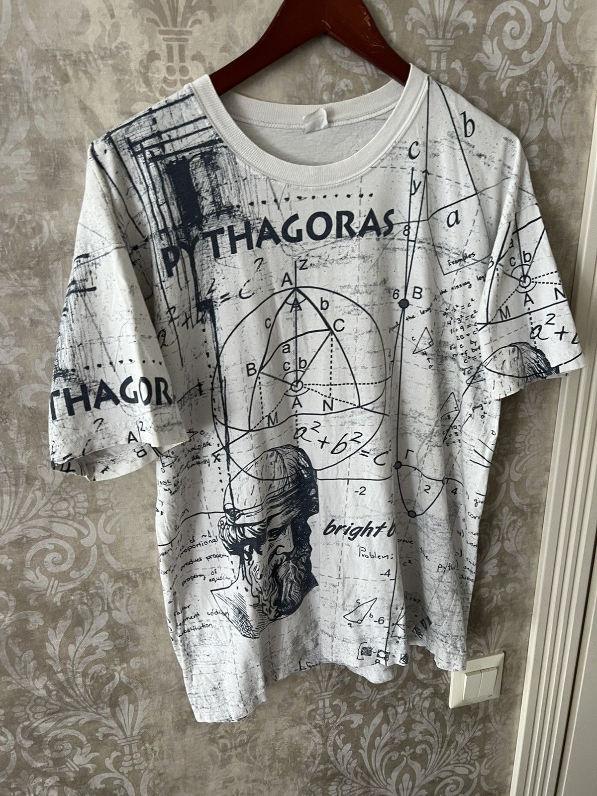 Vintage Vintage Pythagoras Graphic All Over Print Philosophy Tee Size US L / EU 52-54 / 3 - 2 Thumbnail