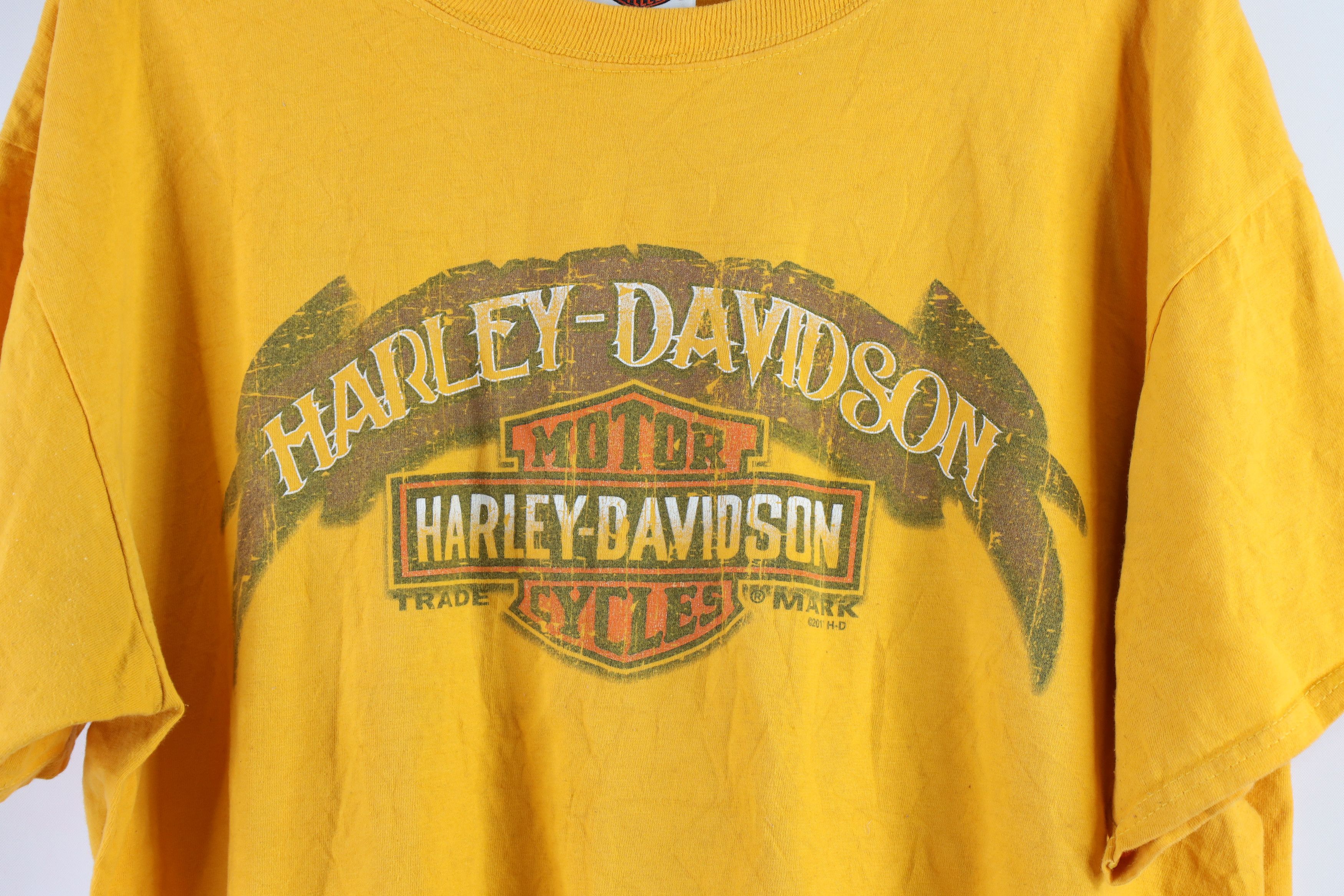 Harley Davidson × Vintage Harley Davidson Spell Out Big Logo Short Sleeve T-Shirt Size US L / EU 52-54 / 3 - 4 Thumbnail