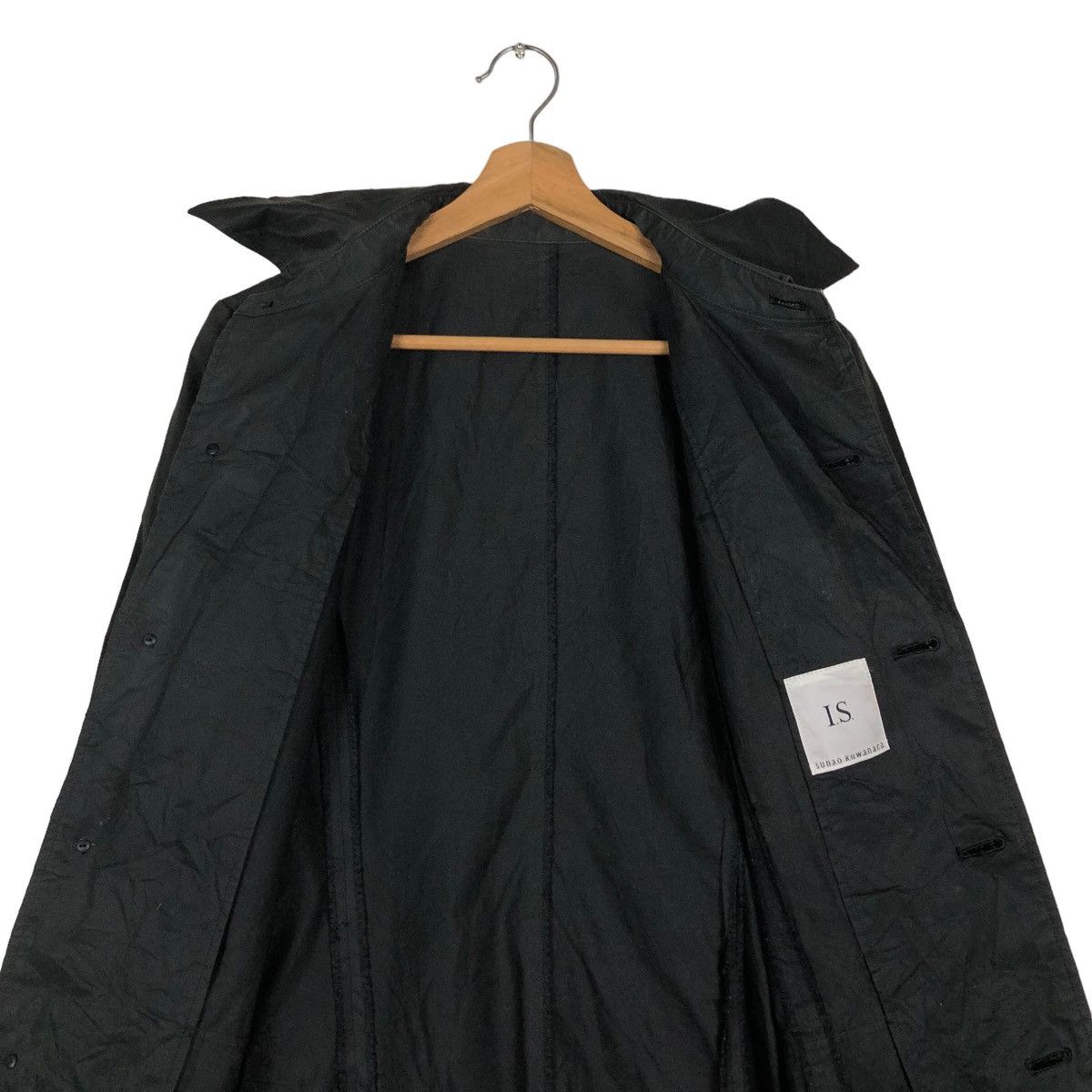 Issey Miyake Rich Black Long Jacket Double Collar Sunao Kiwahara IS Japan Size US M / EU 48-50 / 2 - 14 Thumbnail