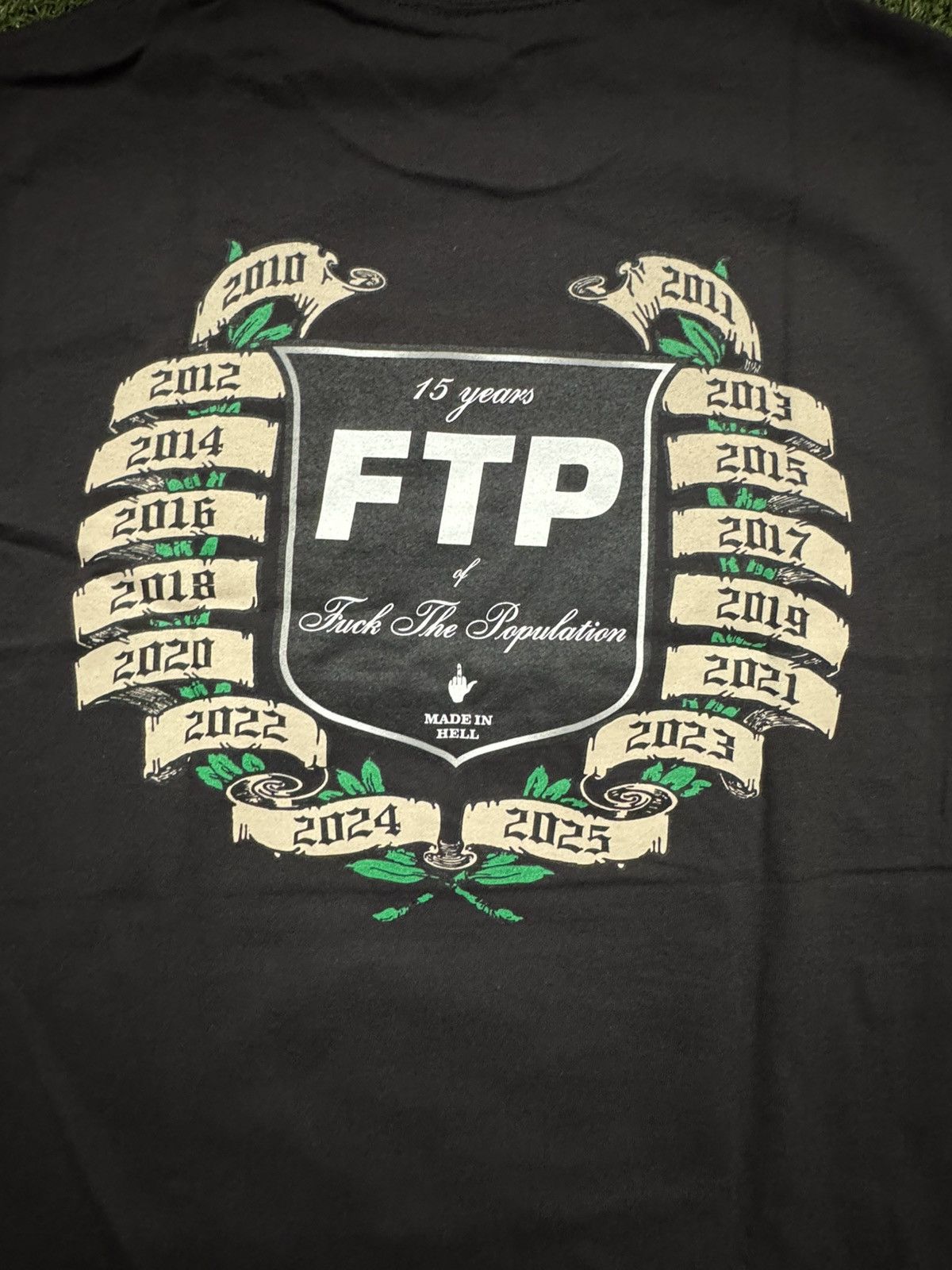 Fuck The Population FTP 15 Year Anniversary Tee Black (Large) Size US L / EU 52-54 / 3 - 4 Thumbnail