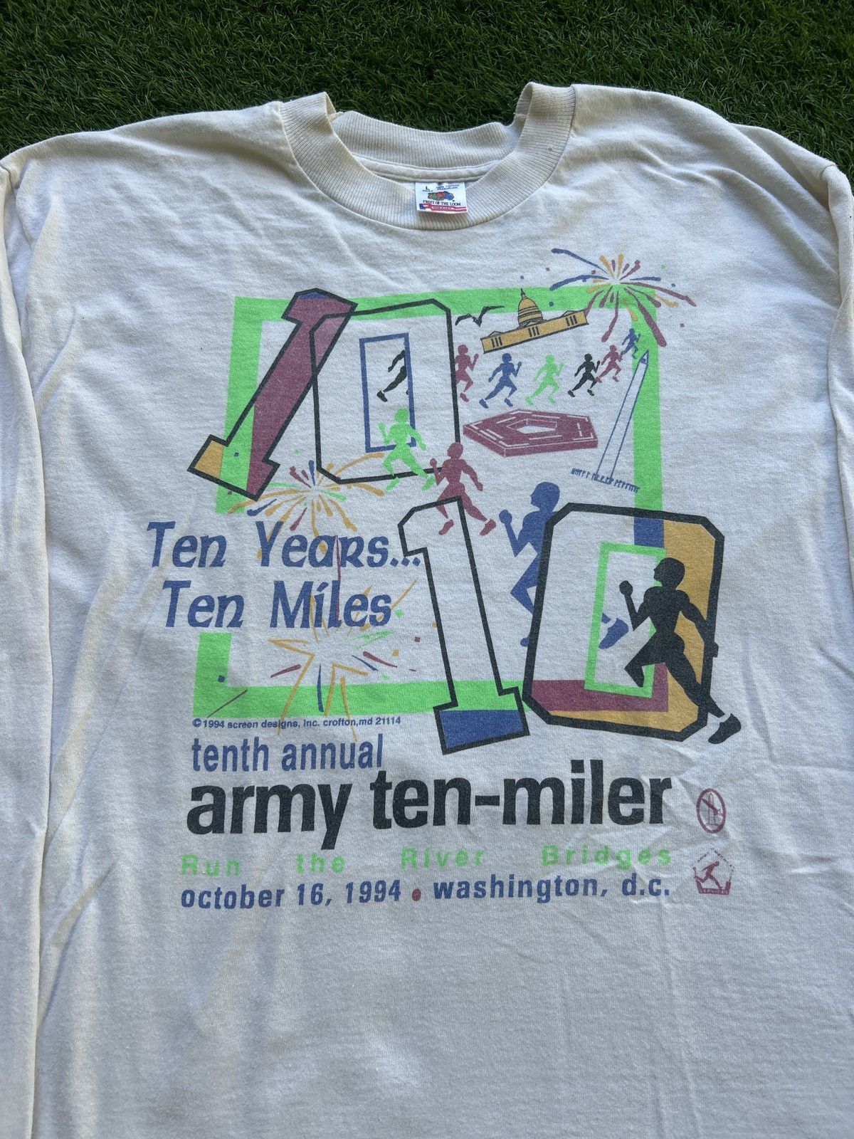 Vintage Vintage 1994 Army Ten Miler Long Sleeve T Shirt Size US L / EU 52-54 / 3 - 2 Thumbnail