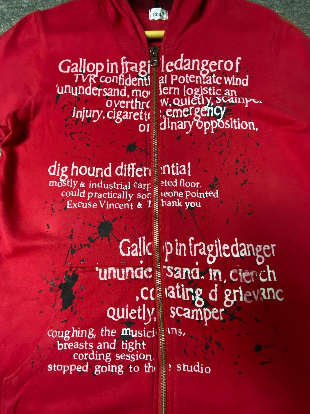 Japanese Brand × Seditionaries × Vintage RBA+1 Punk Bondage Wording Zipper Hoodie Light Jacket (117) Size US M / EU 48-50 / 2 - 9 Thumbnail