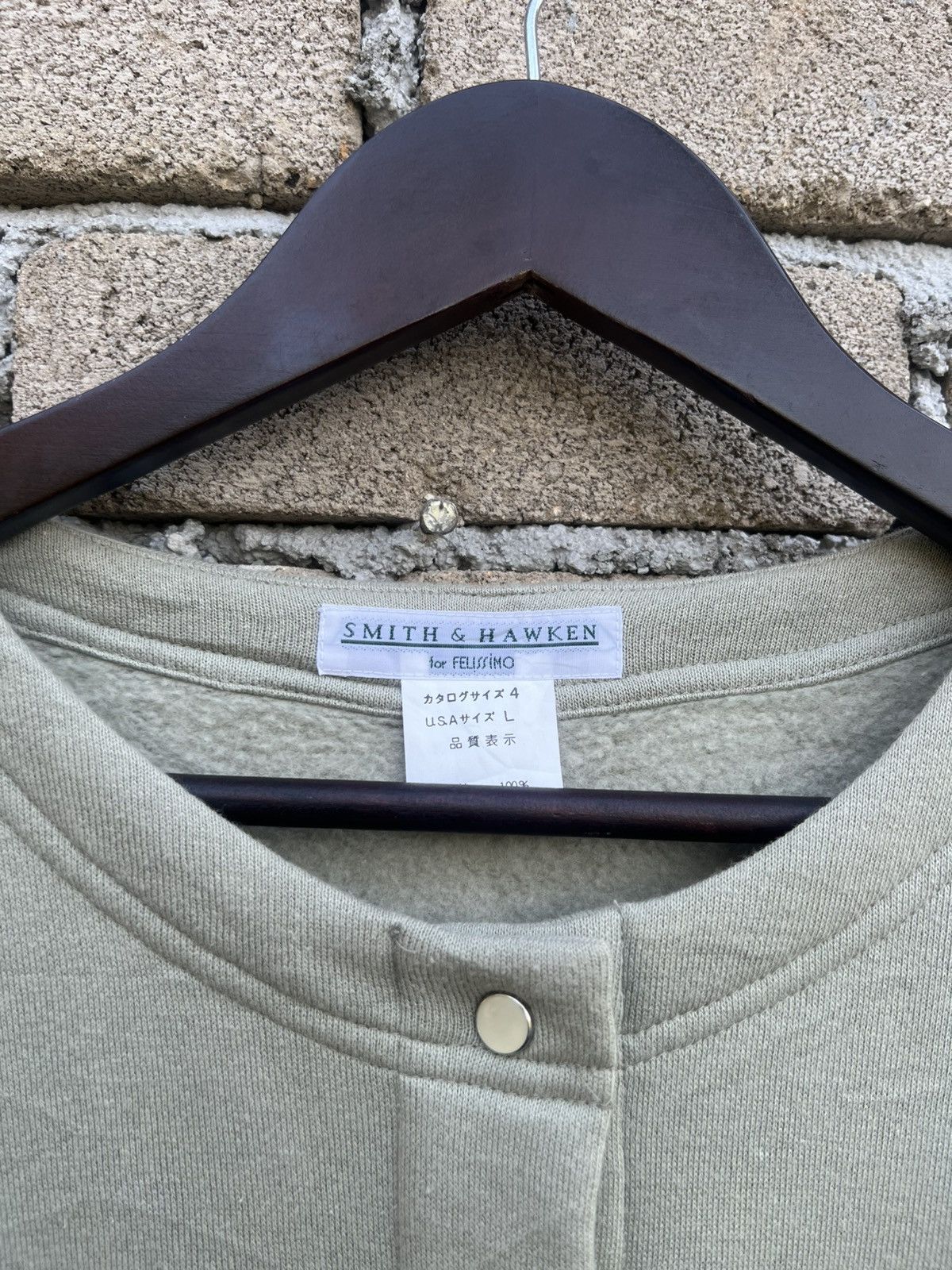 Japanese Brand Smith & Hawken Pearl Snap Button Sweatshirt Size L / US 10 / IT 46 - 6 Thumbnail