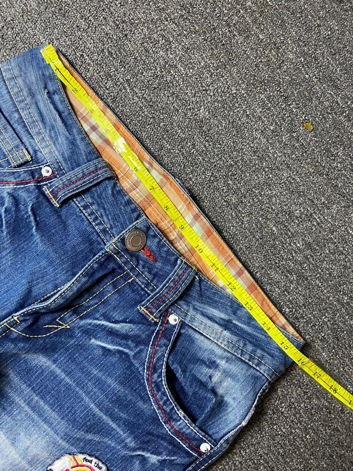 Japanese Brand Distressed Denim Jeans with Patches (122)