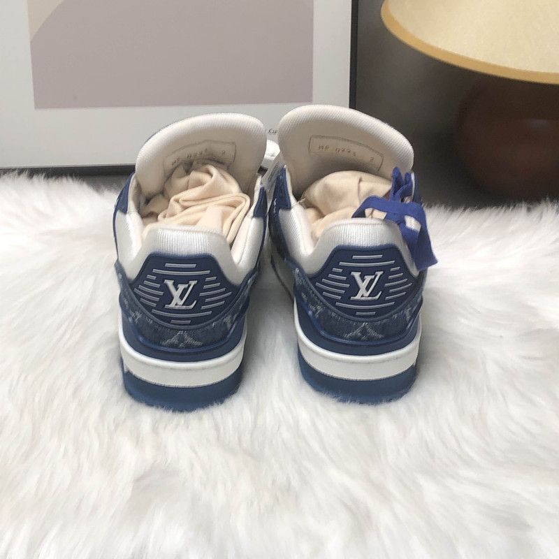 Louis Vuitton Louis Vuitton Blue and White Trainer Sneakers -2508 Size US 5.5 / EU 38 - 3 Thumbnail
