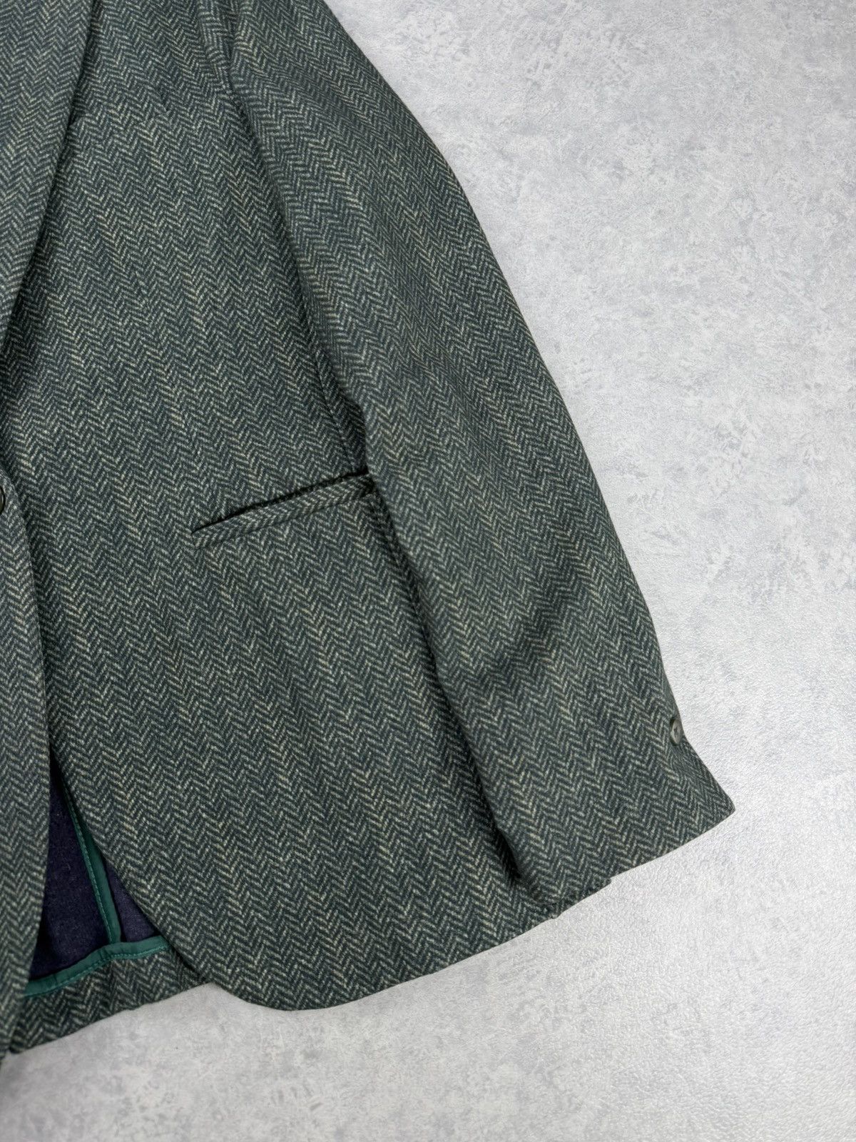 Circolo 1901 Circolo 1901 Womens Jersey Blazer Green Herringbone Size 46 Size L / US 10 / IT 46 - 2 Thumbnail