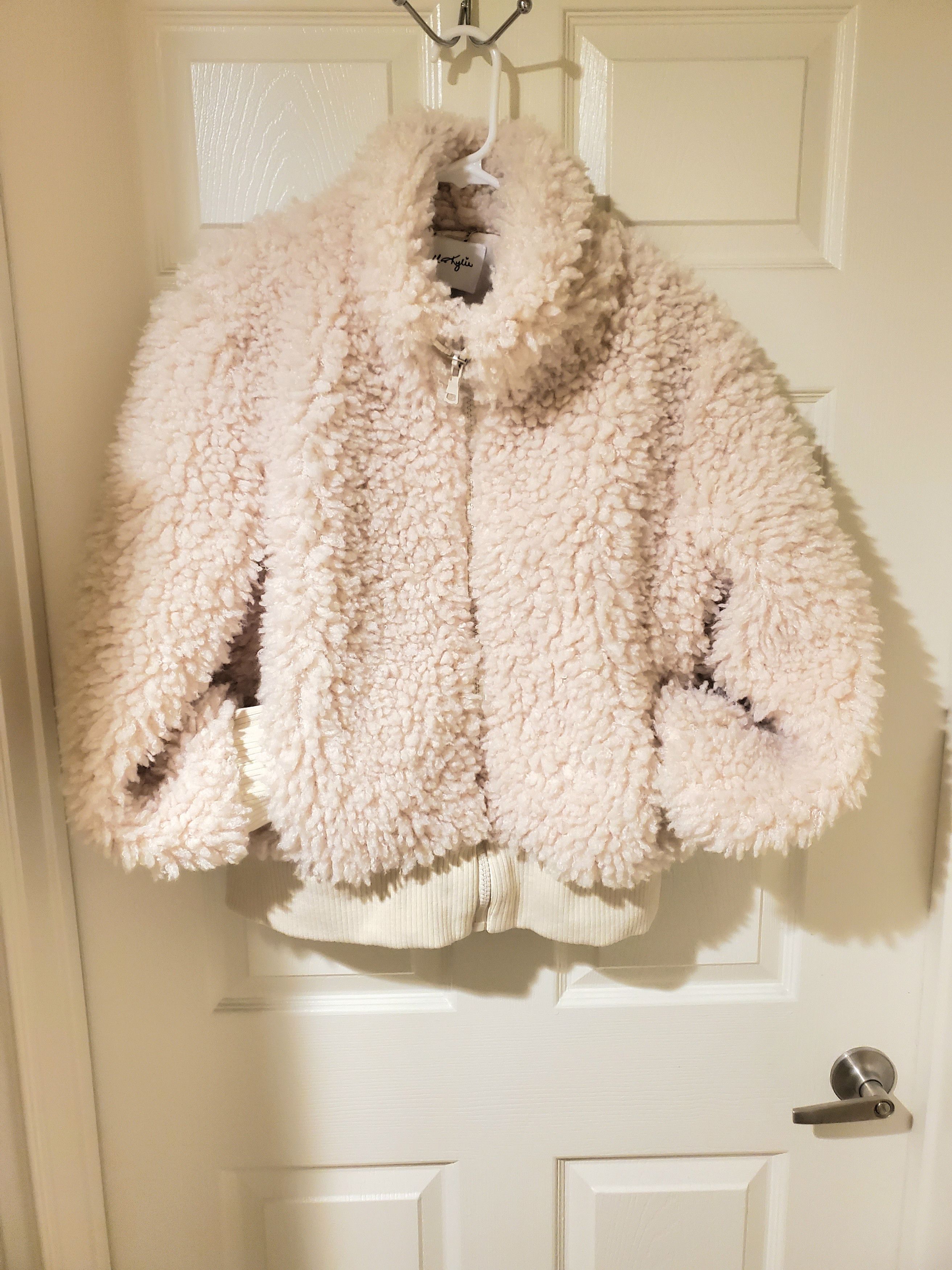 Kendall And Kylie Kendall & Kylie Y2K cream colored zip up sherpa teddy coat Size L / US 10 / IT 46 - 4 Thumbnail