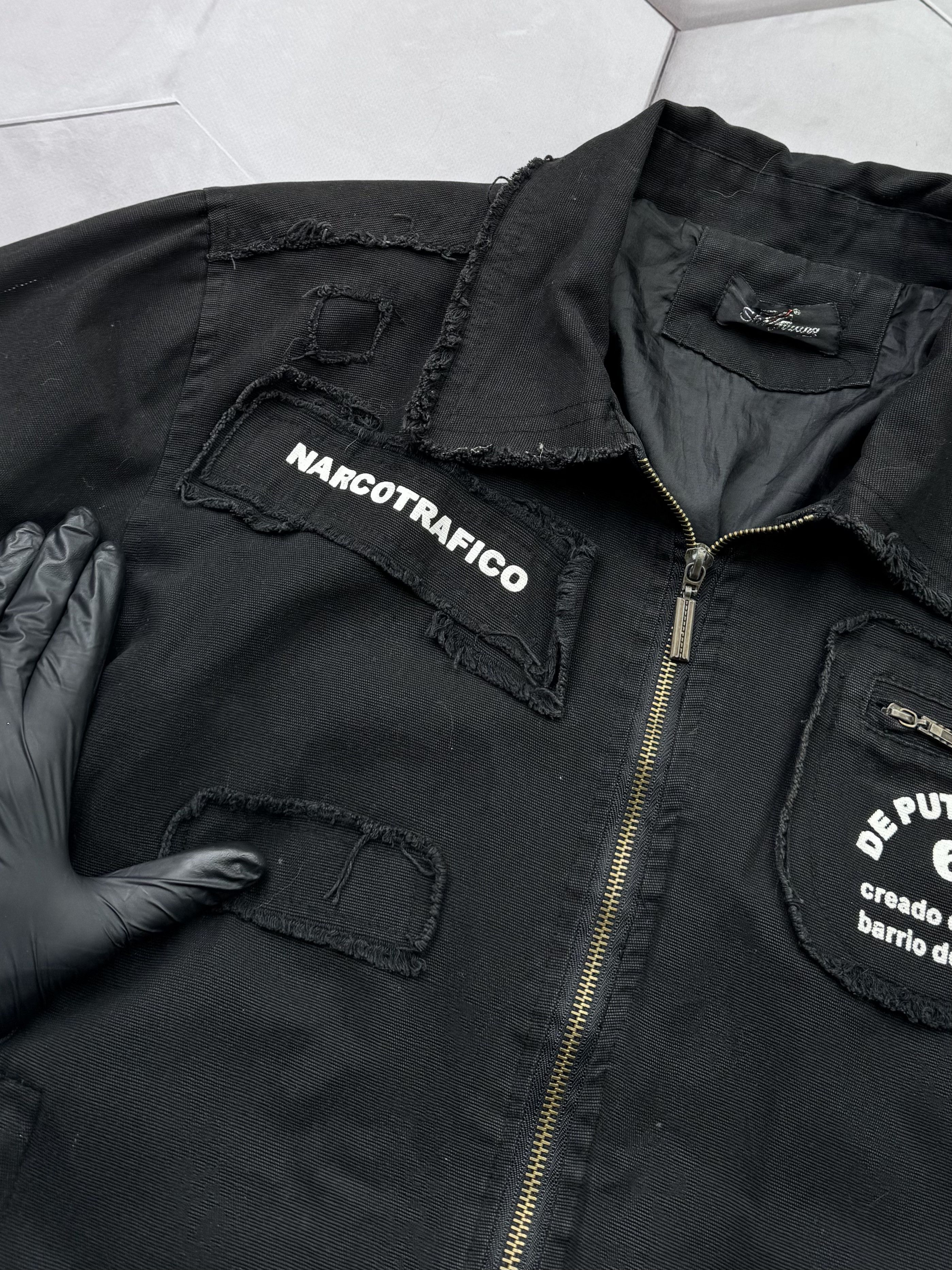 Japanese Brand Vintage Distressed Jacket "Narcotrafico" (E4) Size US M / EU 48-50 / 2 - 6 Thumbnail
