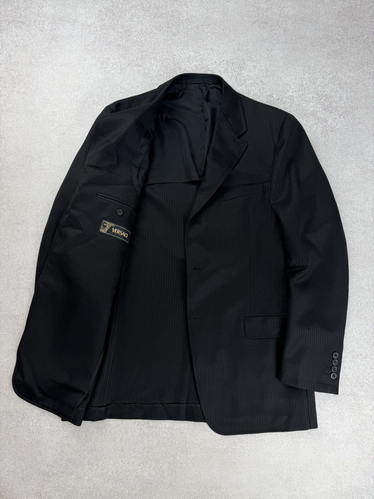Versace Versace Vintage Men’s Suit Wool Black Size 52R Size 42R - 7 Thumbnail