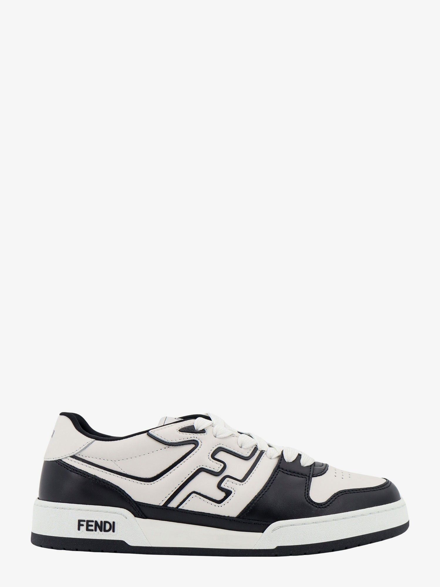 スニーカー Fendi Light Grey Leather Domino Sneakers FENDI Woven Fabric FF Womens Domino Low Top Sneakers 36