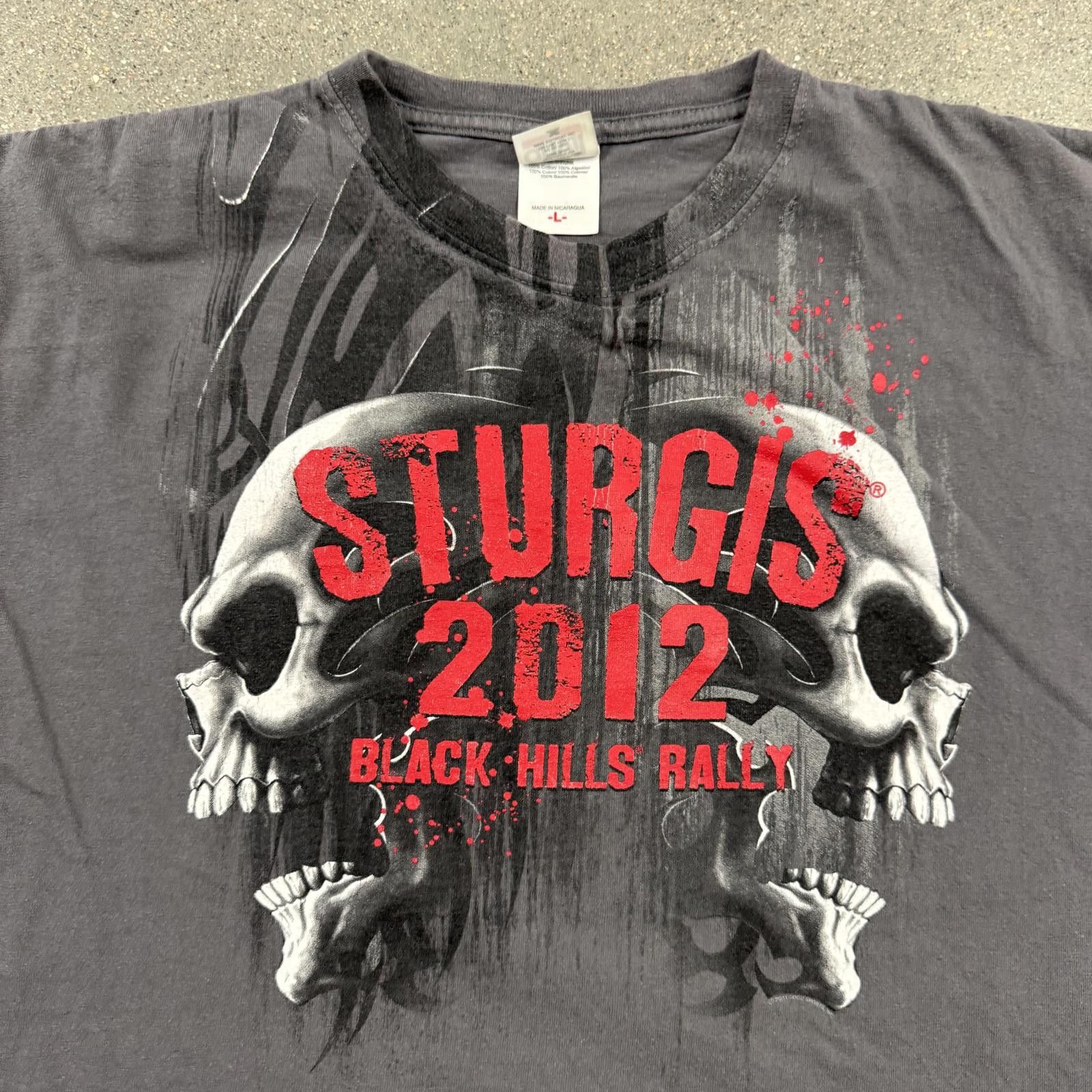 Anvil Sturgis 2012 Black Hills Rally Skulls Biker T-Shirt - L Size US L / EU 52-54 / 3 - 2 Thumbnail