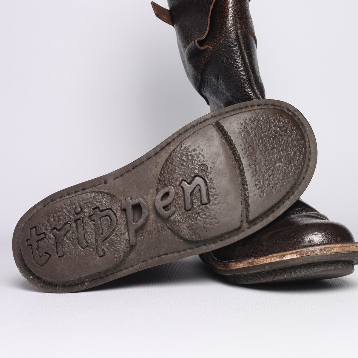 Trippen Trippen Brown Leather Avantgarde Hi Boots Shoes Belt Hard Size US 8 / IT 38 - 14 Thumbnail