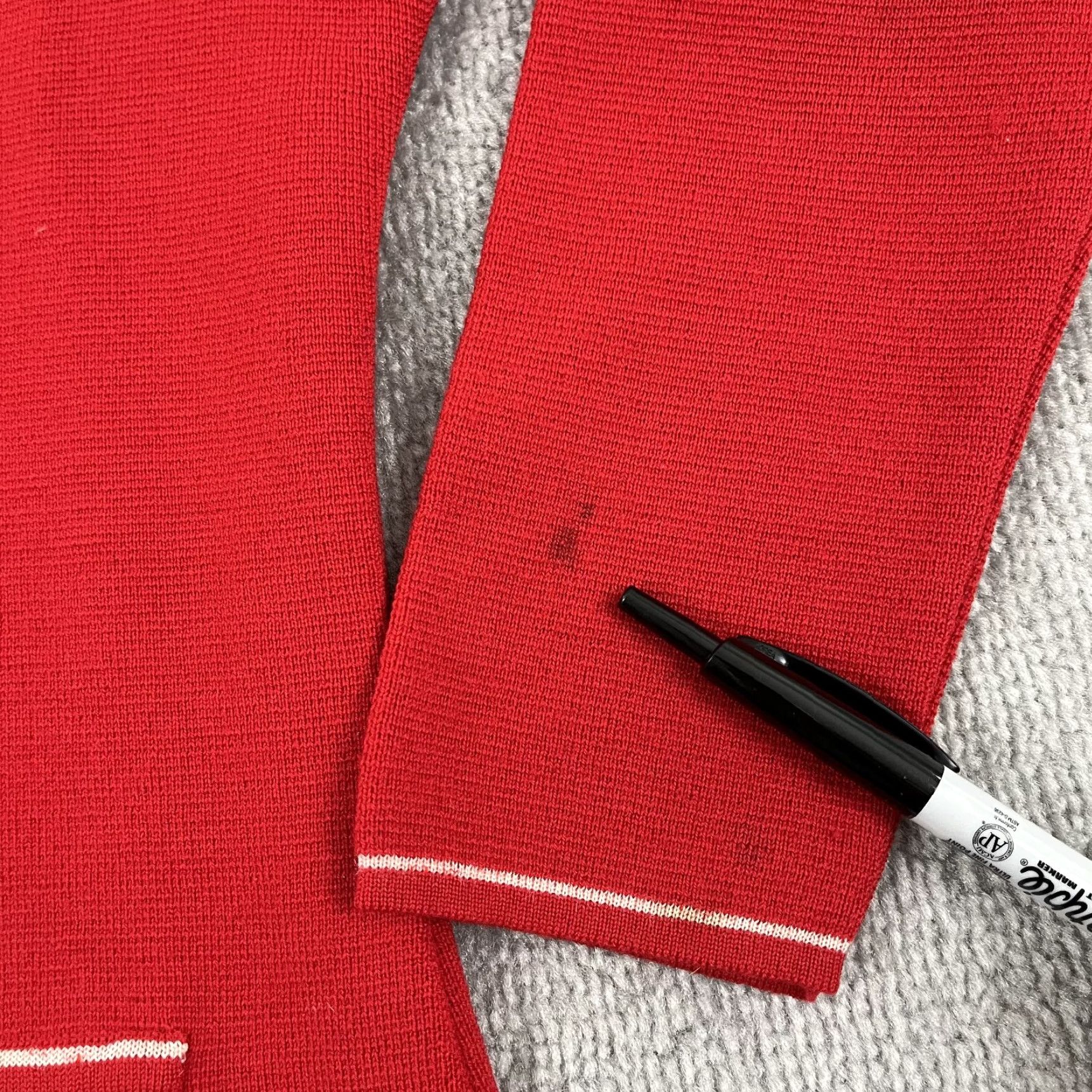 Vintage VINTAGE Woodward & Lothrop Sweater Womens M Red Wool Notched Grandpa Italy 80s Size M / US 6-8 / IT 42-44 - 6 Thumbnail