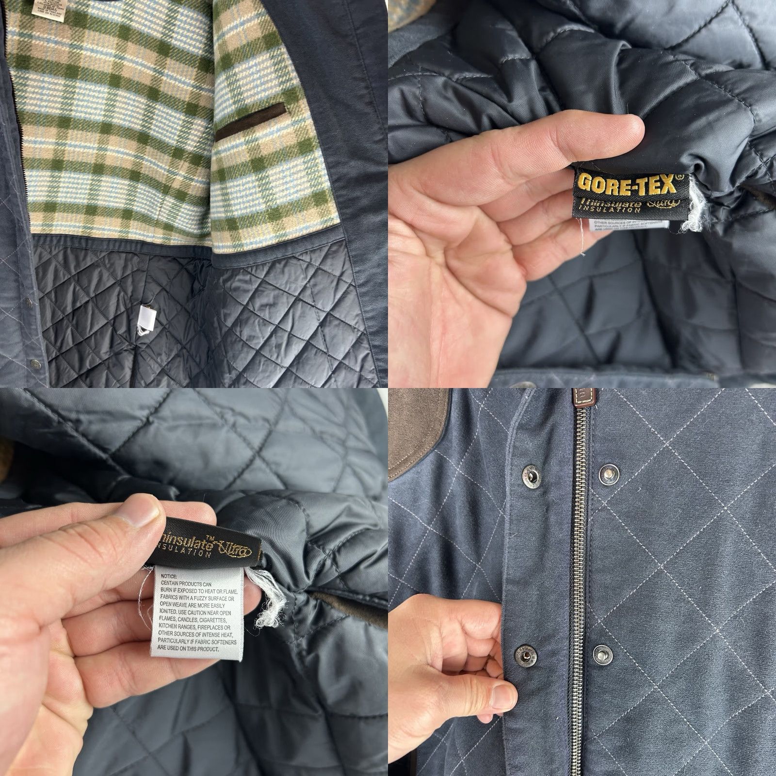 Vintage VINTAGE LL Bean Gore Tex Snap Button Quilted Insulated Wool Lined Zip Jacket Womens XL Size XL / US 12-14 / IT 48-50 - 8 Thumbnail