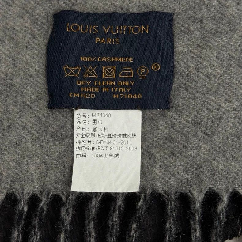 Louis Vuitton Louis Vuitton Black and grey cashmere scarf Size ONE SIZE - 3 Thumbnail