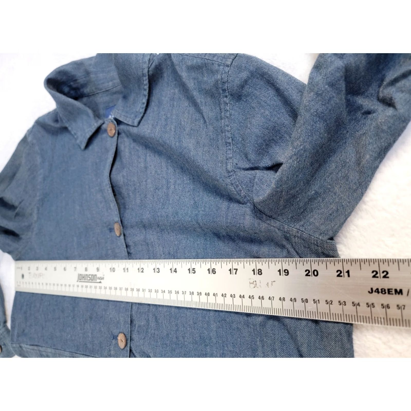 J. Jill J.Jill Indigo Womens Button Front Denim Jacket Size Small Blue Pockets Casual Size S / US 4 / IT 40 - 7 Thumbnail